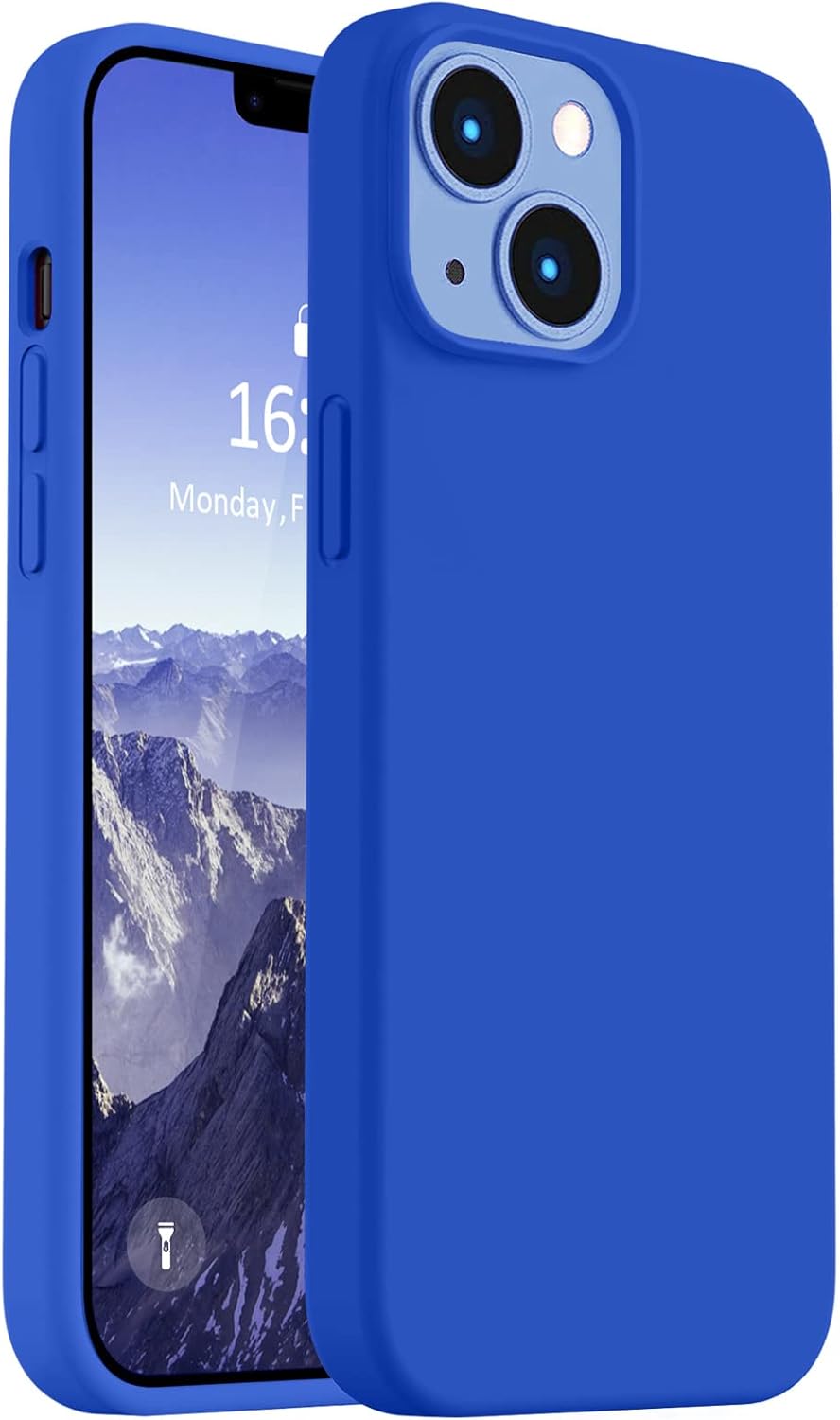 Vooii Compatible with iPhone 14 Case, [Anti-Scratch Microfiber Lining] [Soft Touch Premium Liquid Silicone], Ultra Slim Shockproof Protective Phone Case for iPhone 14 – Klein Blue