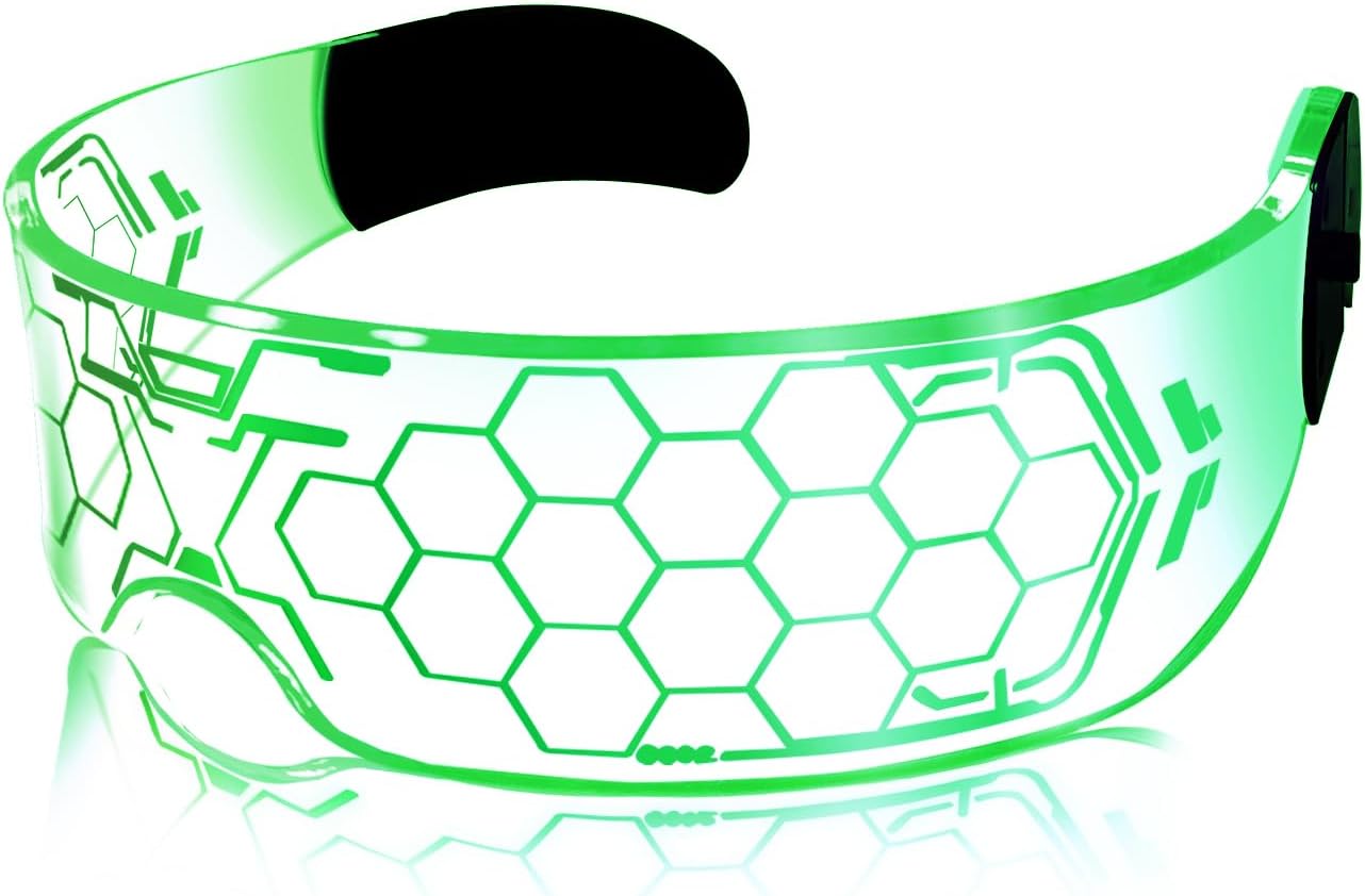 Rave Glasses Outfits for Women Men LED Light up Glasses Cool Gadgets 5Model 7Color, Halloween Cosplay Party Bar