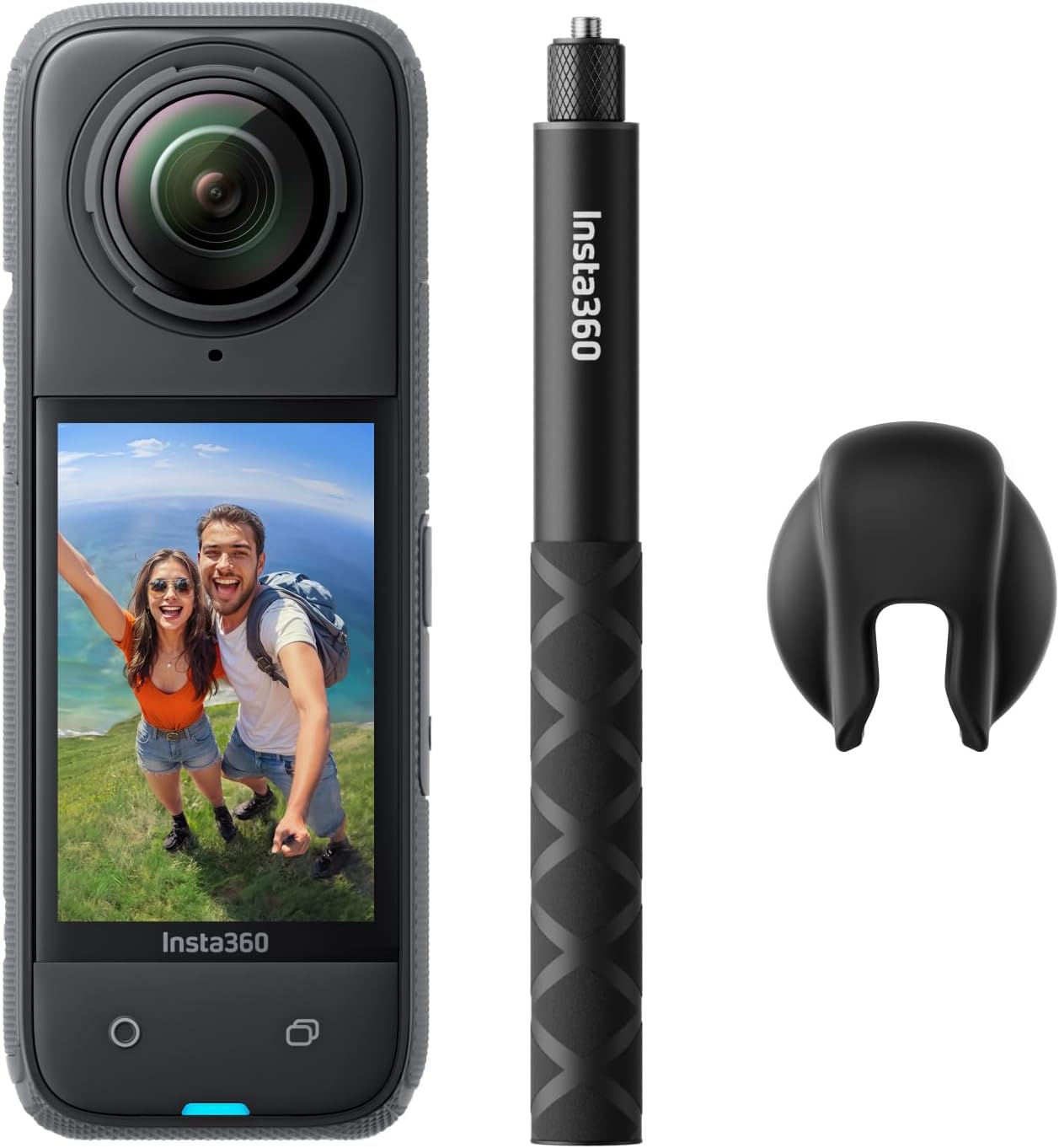 Insta360 X4 Get-Set Bundle – 8K Waterproof 360 Action Camera, 4K Wide-Angle Video, Invisible Selfie Stick Effect, Removable Lens Guards, 135 Min Battery Life, AI Editing, Stabilization