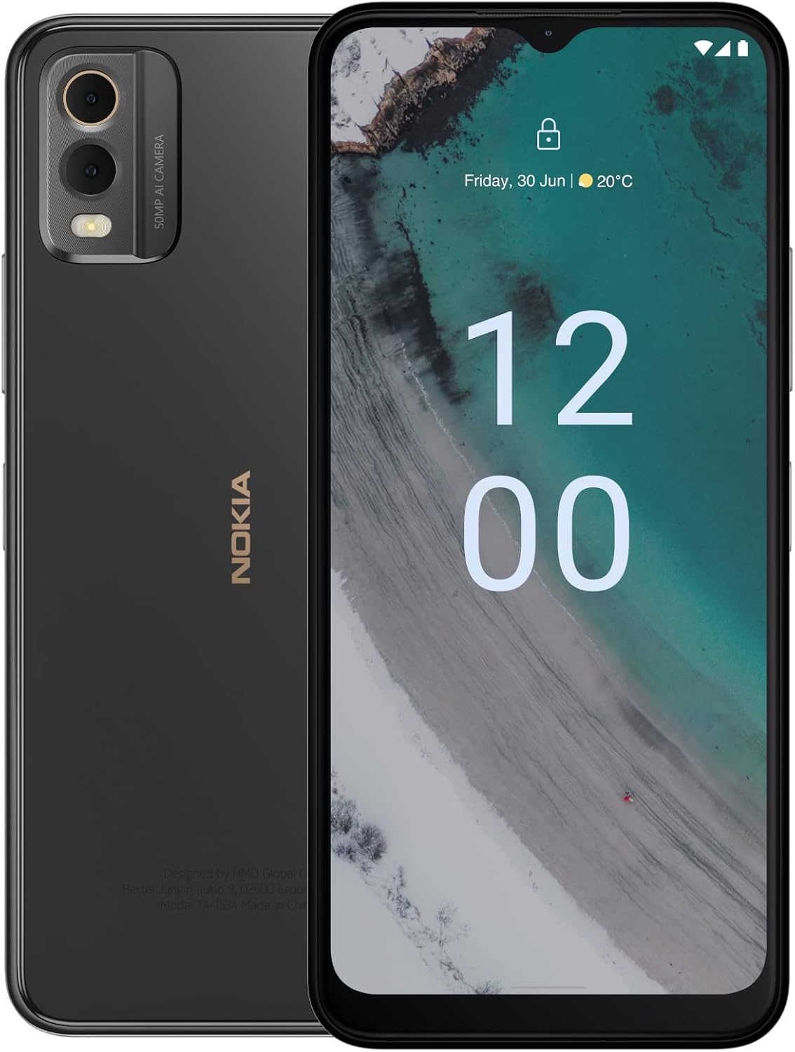 Nokia C32 | Android 13 | 3-Day Battery | 50MP Dual Camera | 4/128GB | 6.5-Inch Screen | Unlocked GSM Smartphone | Not Compatible with Verizon or AT&T | Charcoal