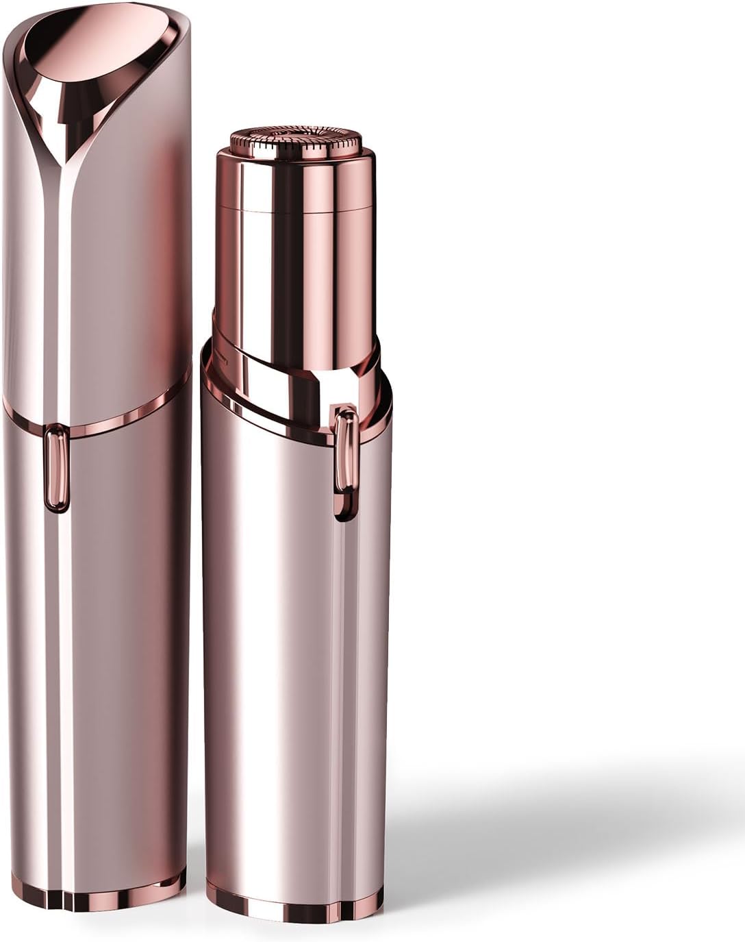 Facial Hair Removal for Women: Electric Face Razor with LED Light – Painless & Instant Results Mini Shaver for Travel Use (Rose Gold)