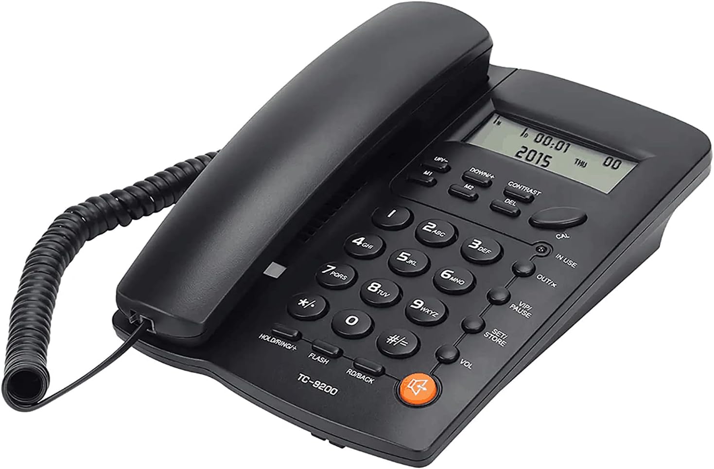 Telephone Landline Phones, Corded Telephone with DTMF/FSK Mode-LCD Display-Calls Memory-Basic Calculator- M1,M2 One Touch Memory-Balck for Home/Office/Hotel