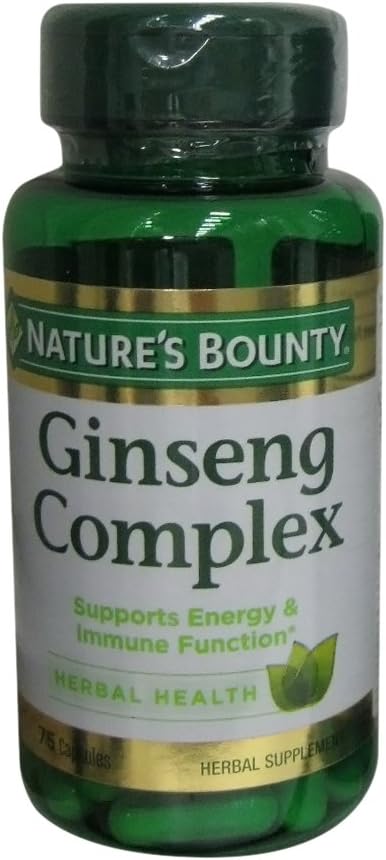 Nature’s Bounty Ginseng Complex Herbal Health Capsules 75 Ea (Pack of 2)