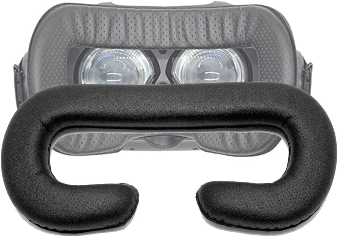 TamBee Vive Sponge Mat Breathable PU Face Foam Replacement for HTC Vive Headset PU Leather with Holes Eye Mask Black – 12mm (Vive Face Foam)