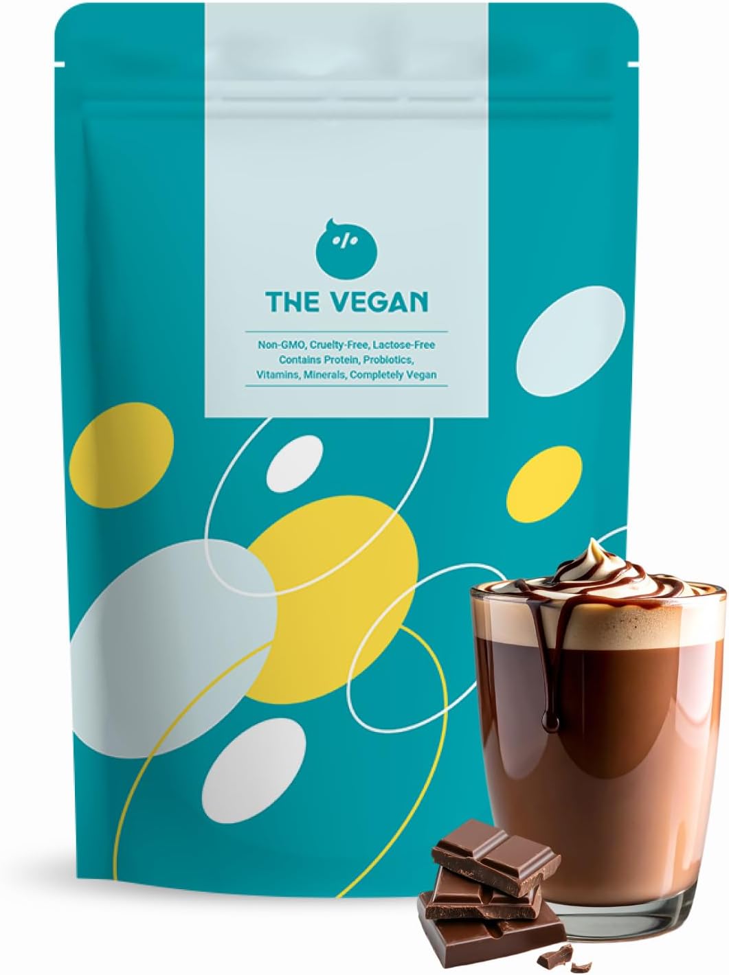 THE VEGAN Plant Based Protein Powder (Chocolate) | 2.2lb Vegan Protein | Non-GMO Soy Protein Isolate with Probiotics | Dairy-Free | Vegan-Friendly | Low Cholesterol | 25 Serving