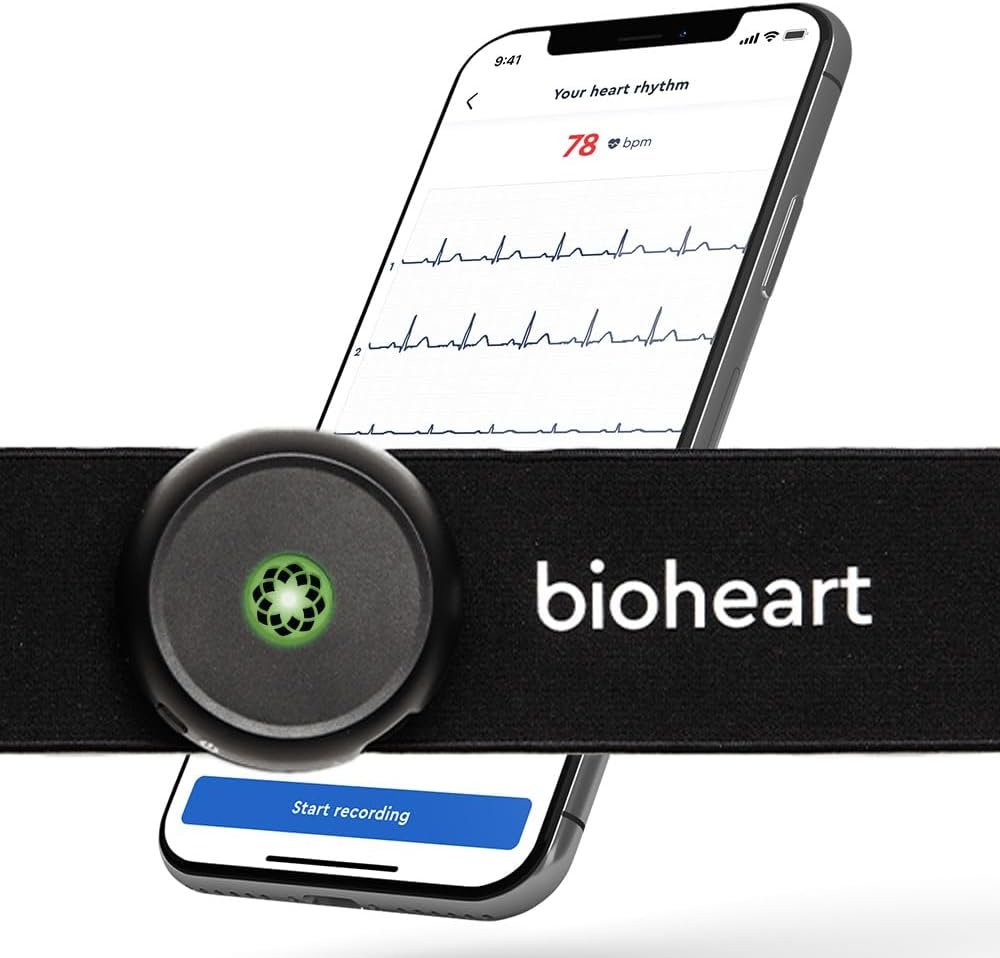 Bioheart | 24/7 Continuous Heart Monitor | No Prescription Needed | Smart Wearable | Chest Strap | One Month Subscription Included