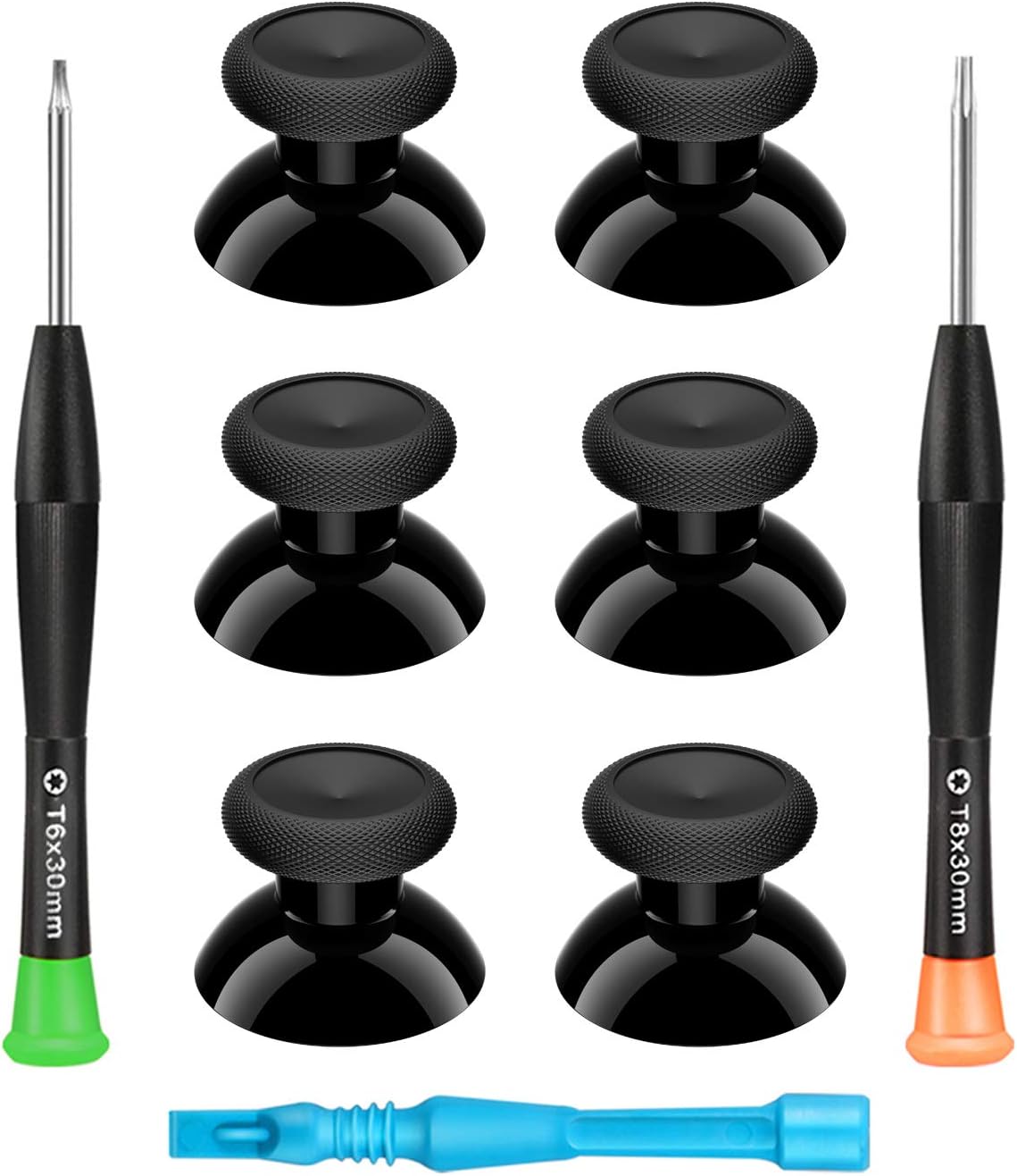 Xbox One Controller Joystick Replacement – 6PCS Original Thumbsticks Analog Thumb Sticks Parts – True Rubberized with T8 T6 Repair Screwdriver Kit for Xbox One Controller
