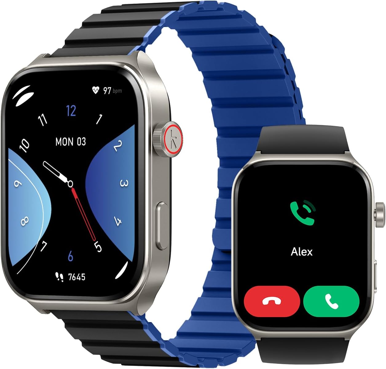 Smartwatch for Men Women(Answer/Make Call), Smart Watches Compatible with Android & iPhone, 2.01” AMOLED Display Fitness Tracker Watch with Alexa, Heart Rate/Sleep/SpO2 Monitor, 3ATM Waterproof