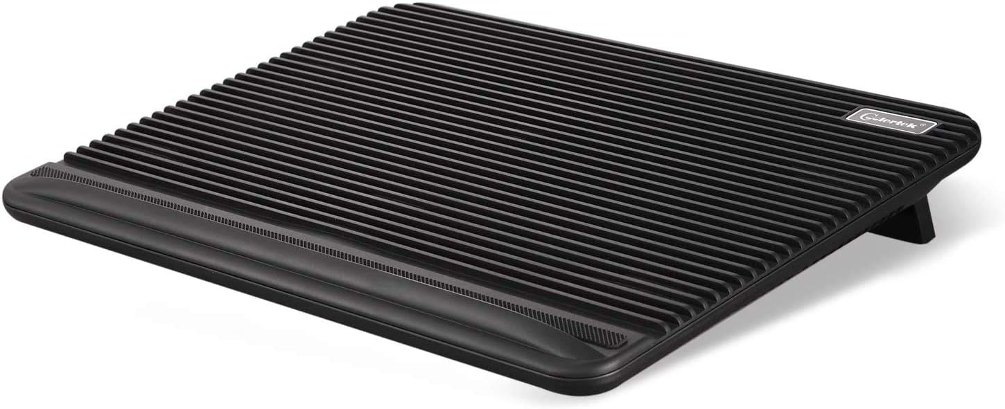 Laptop Cooling Pad, Coolertek USB Powered Laptop Cooler, 2 Blue Silent Big Fans, Height Adjustable Non-Slip Laptop Stand with Dual USB 2.0 Ports, Fits 11-17 Inch Notebook – Black (N2)