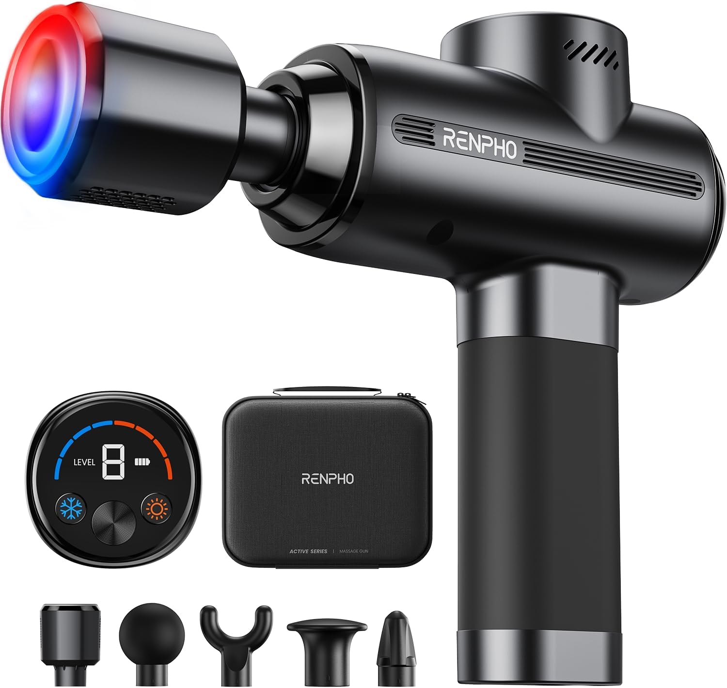 RENPHO Active Thermacool 2 Massage Gun with Heat and Cold, Christmas Gifts, [2025 Upgraded] Percussion Deep Tissue Handheld Neck Massager, FSA Approved, Muscle Masajeador for Men Women Athletes HSA