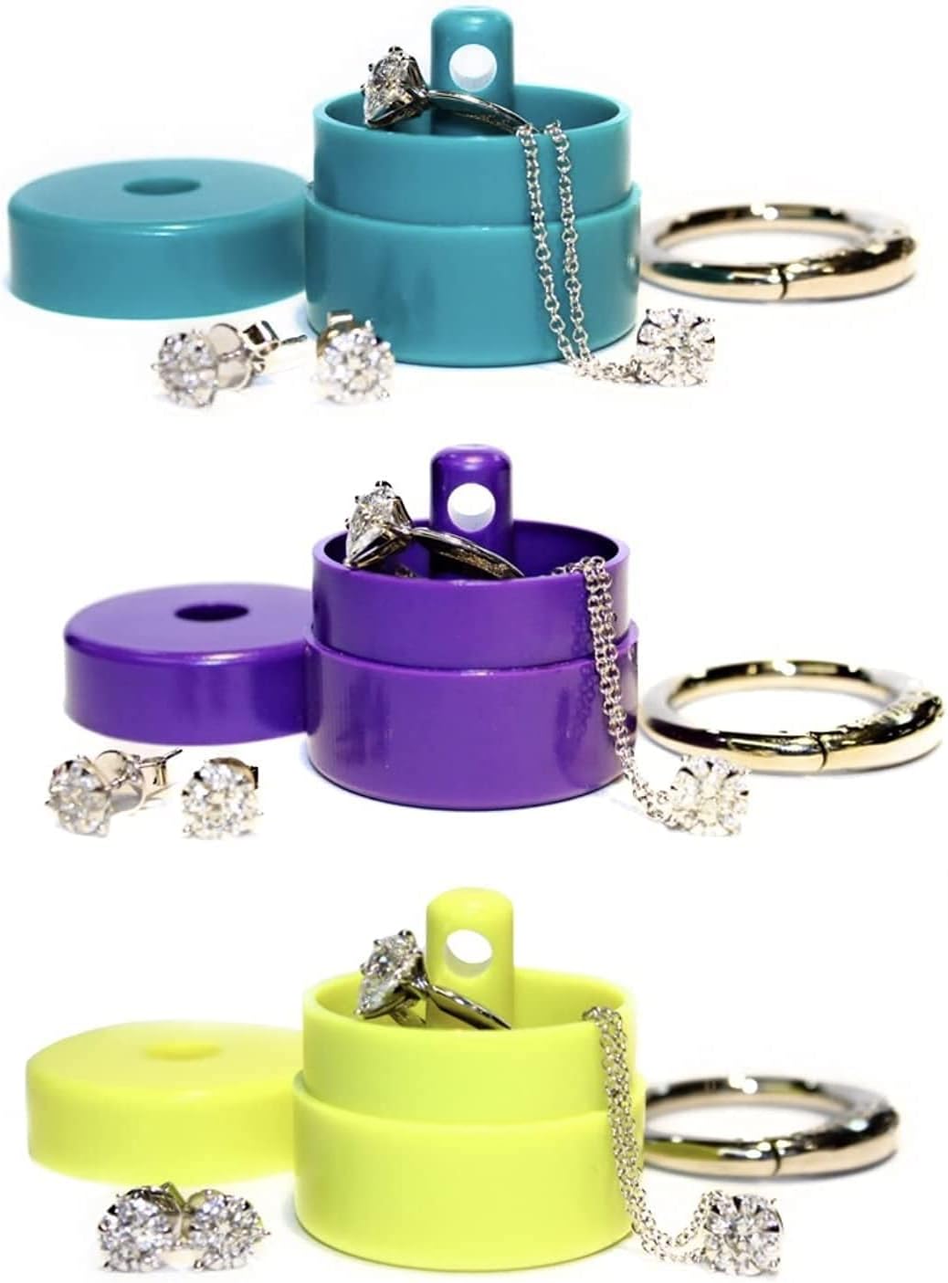 Lion Latch Travel Jewelry Box Case, Ring Holder on Shark Tank – Ring Holder for Women Girls with Keychain, Small Jewelry Organizer Boxes, Portable Ring Keeper Key Chain, Jewelry Storage Case