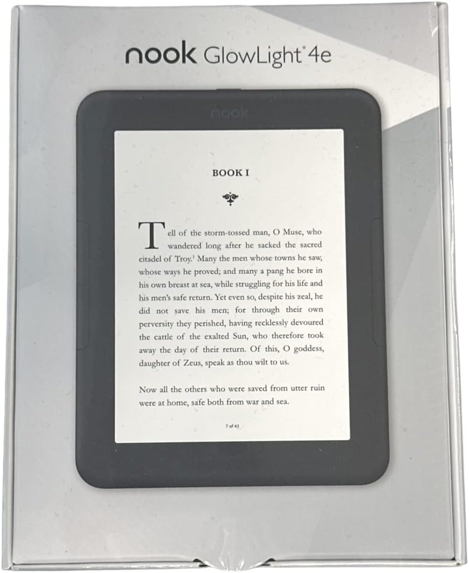 Barnes & Noble Nook Glowlight 4e eReader | 6″ Touchscreen | 8GB | Black | BNRV1000 (Renewed)