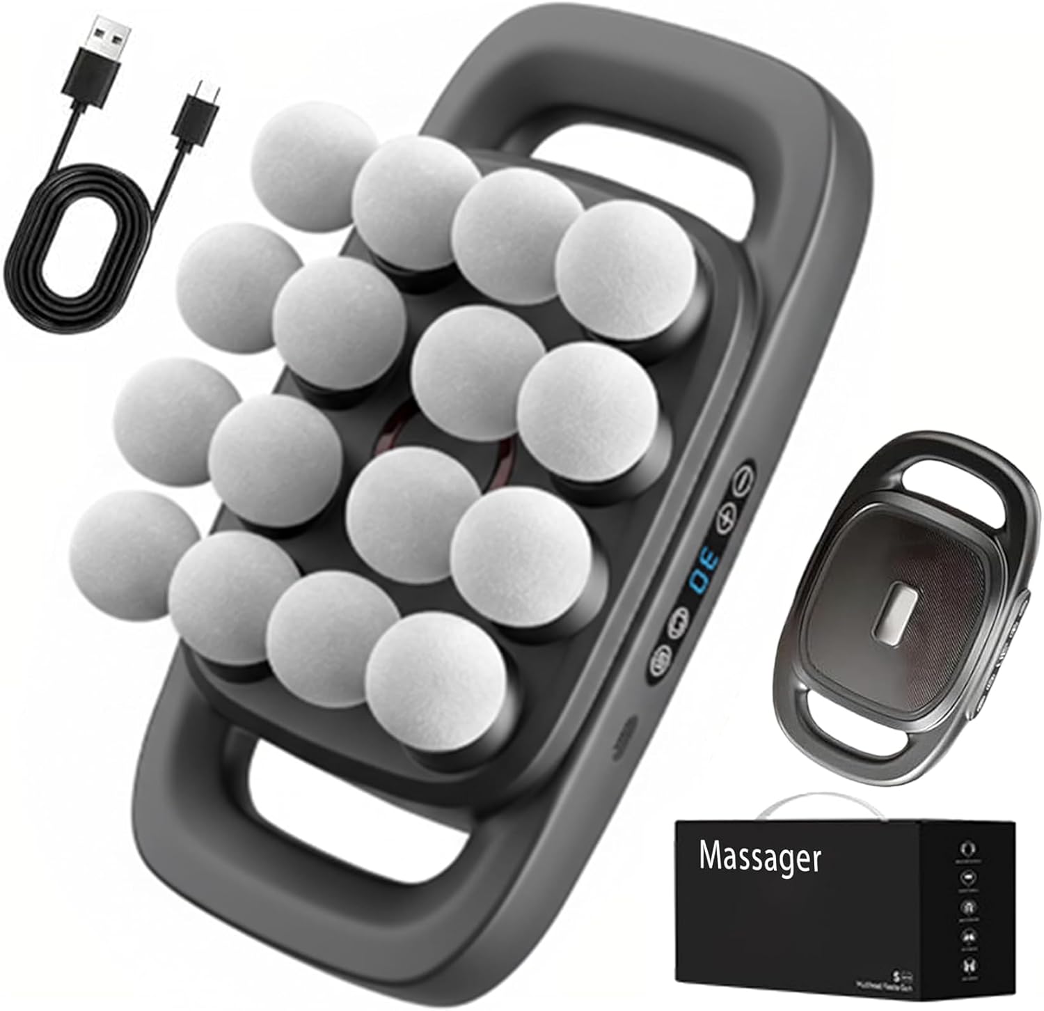 Husband 2.0 Knot, Husband 2.0, 16 Head Massage Gun deep Tissue, 9 Intensity Levels & 3 Smart Modes, for Neck, Shoulders, Upper Arms, Buttocks (16 Head)