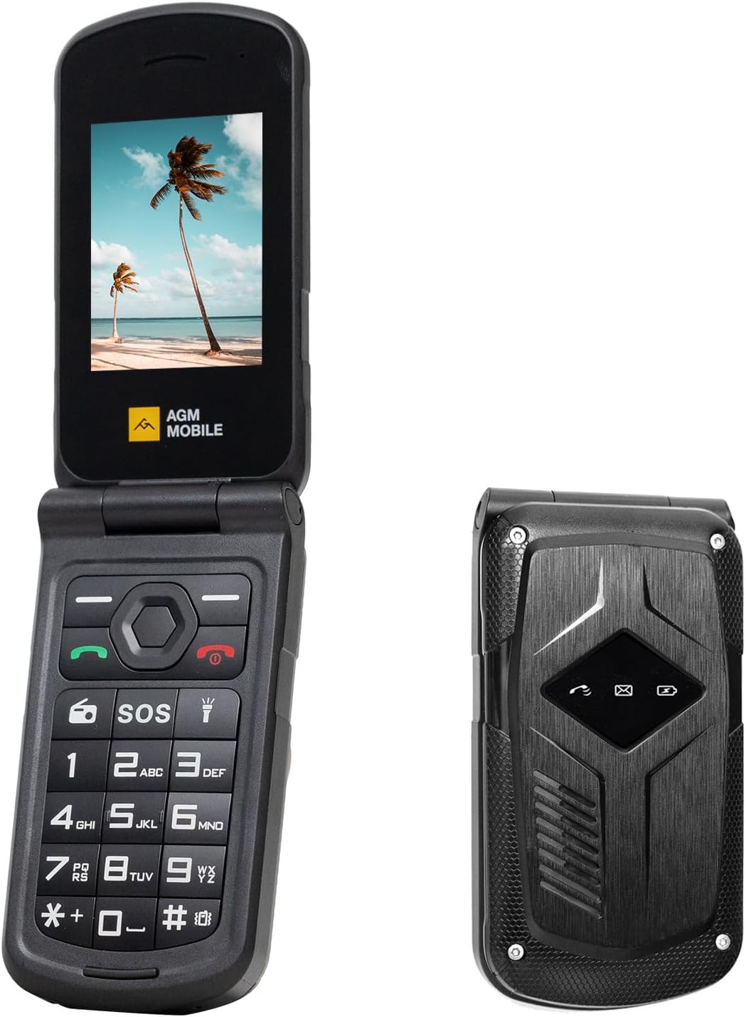 AGM M10 Rugged Basic Flip Phone, 4G Feature Cell Phone, Simple Mobile Phones, Waterproof & Drop-Proof, Pocket-Sized, SOS Button, Speed Dial, 98dB Speaker, Large Fonts & Big Buttons, for T-Mobile ONLY