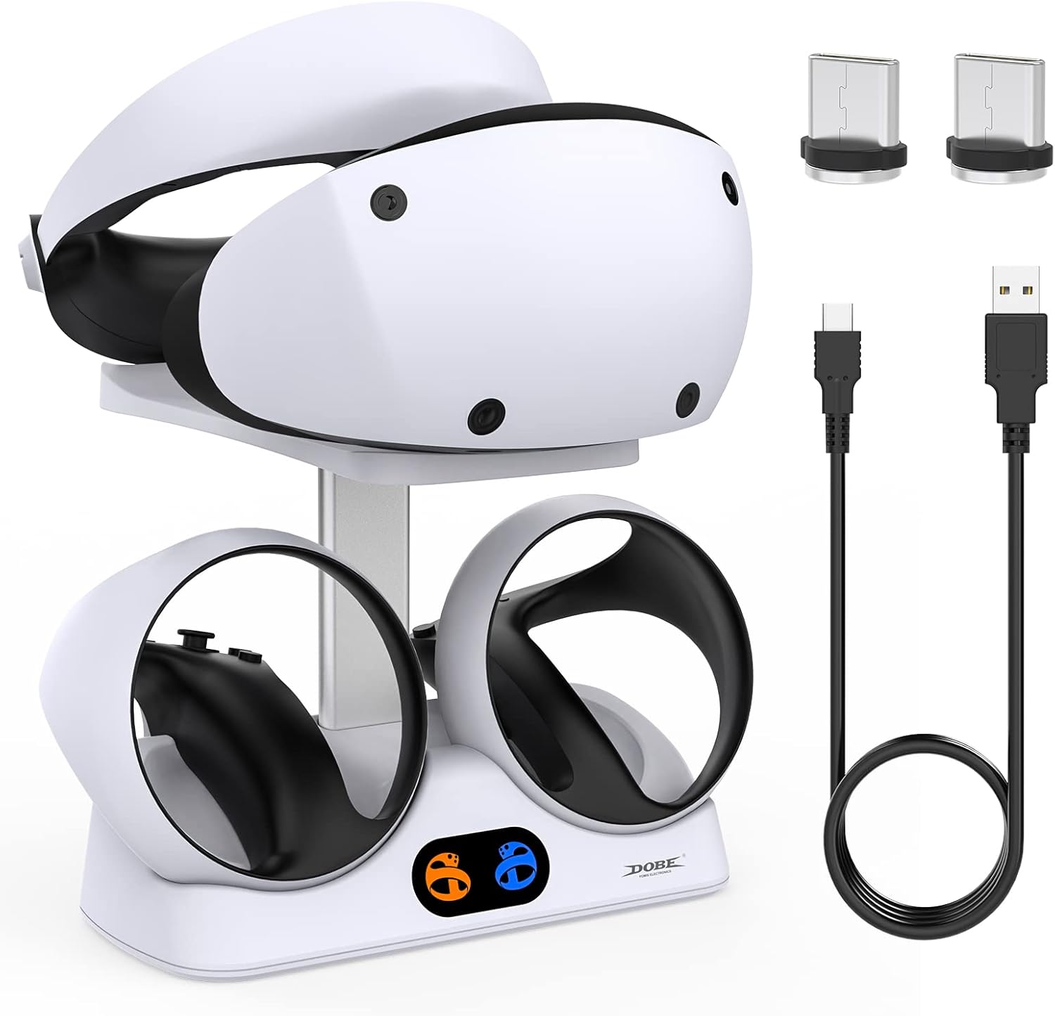 FASTSNAIL Charging Stand for PlayStation VR2, Vertical PS VR2 Headset & Sense Controller Charge Dock Station with USB-C Cable for PS5 VR2 Games Accessories