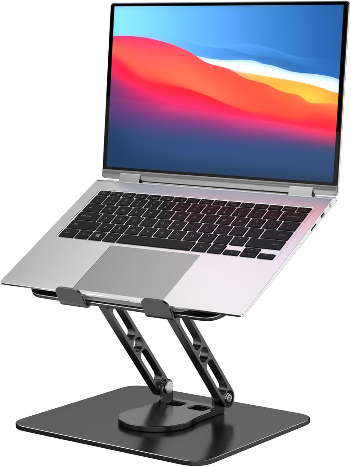 Laptop Stand for Desk Adjustable Computer Stand with 360 Rotating Base Ergonomic Laptop Riser Mount for Desk Foldable Protable Computer Desk Fits with MacBook Pro Air, Black