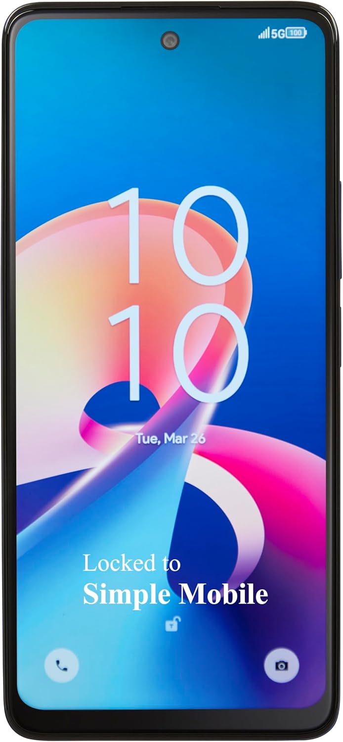 Simple Mobile, TCL 50 XE 5G, 128GB, Prepaid Smartphone, Blue, 50MP Camera, Locked
