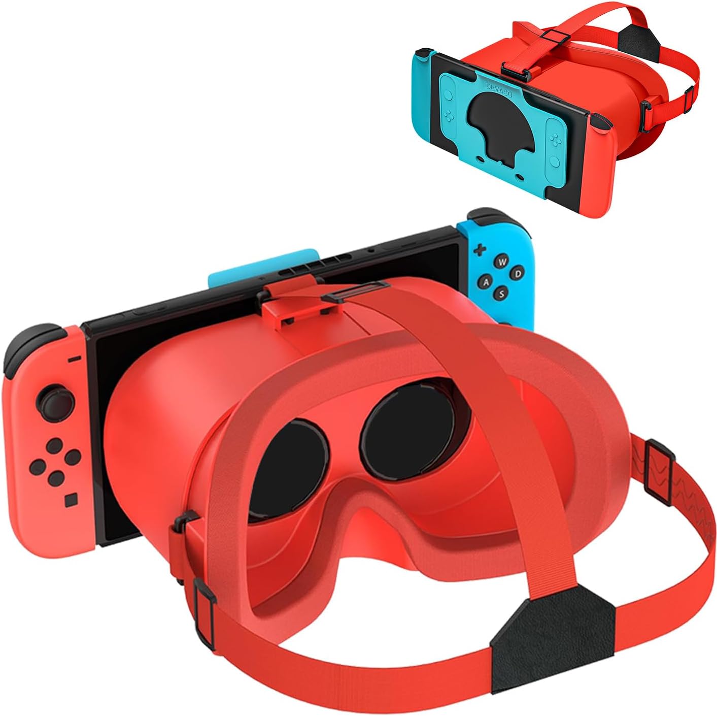 Upgraded VR Headset for Nintendo Switch & Switch OLED Model, Switch Virtual Reality Glasses with Adjustable HD Lenses and Comfortable Head Strap, 3D Goggles for Switch Accessories (Orange& Blue)