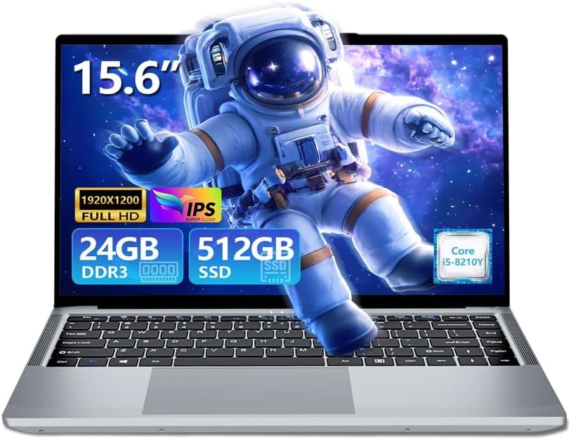 Gaming Laptop, 15.6 inch Laptop i5 Processor （up to 3.60 GHz）, 24GB DDR3 512GB SSD, Full HD 1920X1200 Display, 180 Angle Opening, WiFi 5,HDMI,win 11 pro,gaming computer,notebook gamer,laptops,lap top