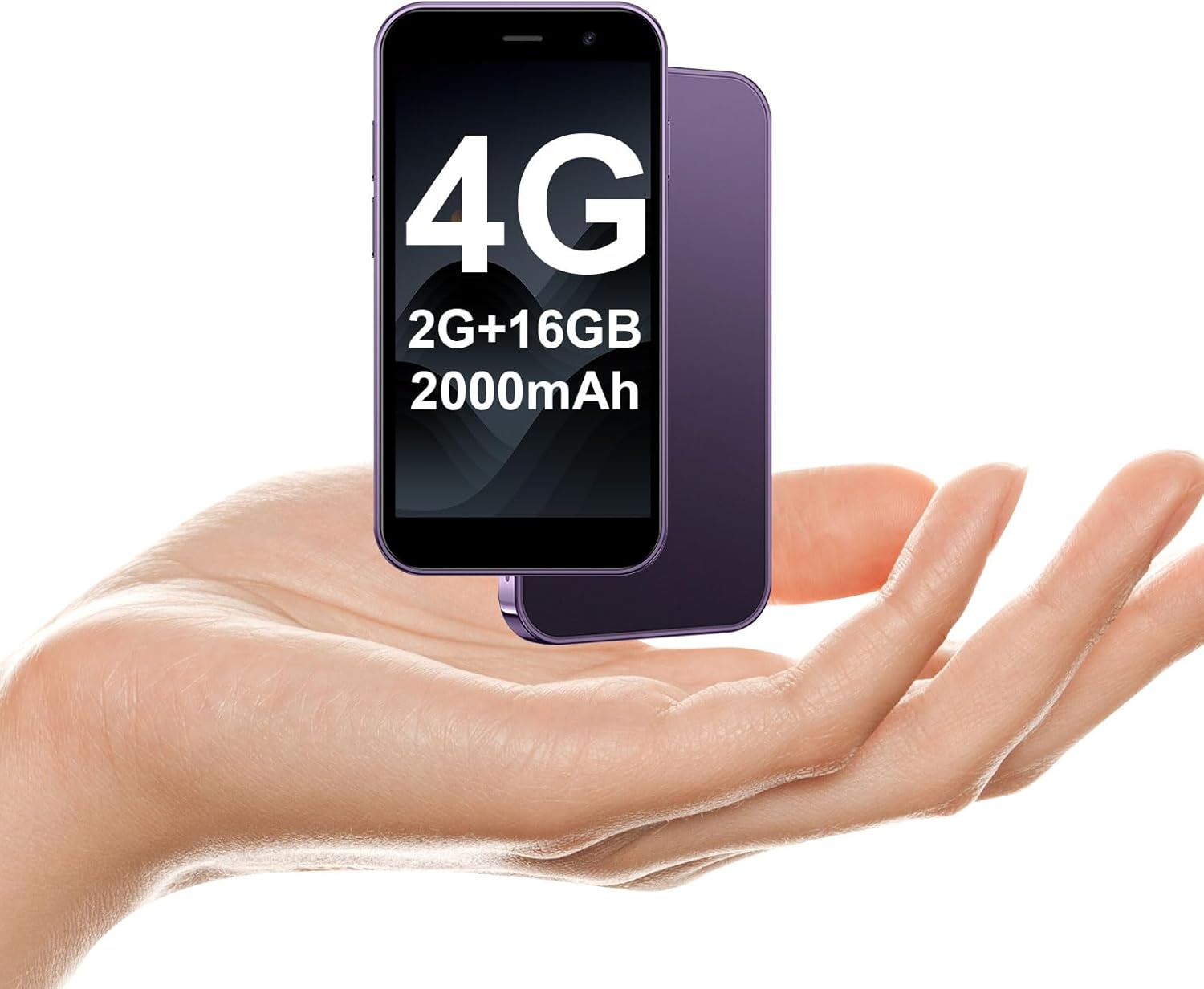 Mini Phone 4G Unlocked World’s Smallest Mini Smartphone 3.0” Touch Screen Compact Mobile phone for Kids & Students 2000mAh battery Cell phone with Dual SIM Quad Core Face ID GPS 2GB+16GB Purple