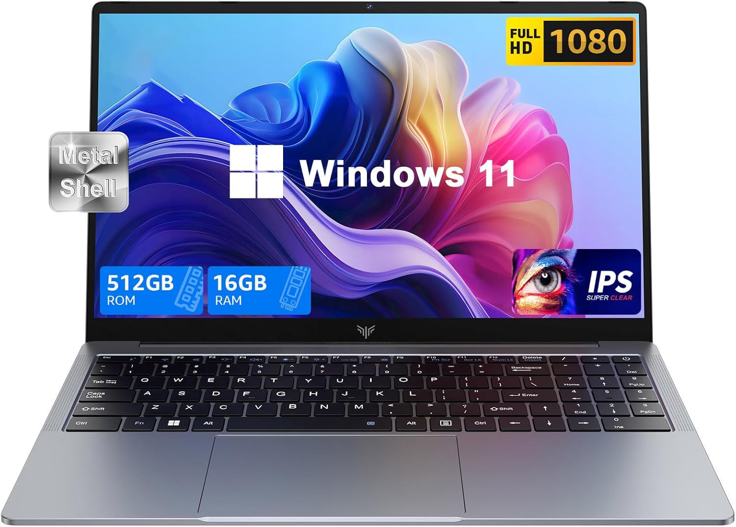 2025 Laptop with Windows 11, Intel Quad-Core Processor (up to 3.6GHZ)16GB DDR4 RAM 512GB SSD,15.6 Inch FHD IPS Display, Metal Body,5000mAh Battery,USB3.2,Portable Laptops Computer for Business Office