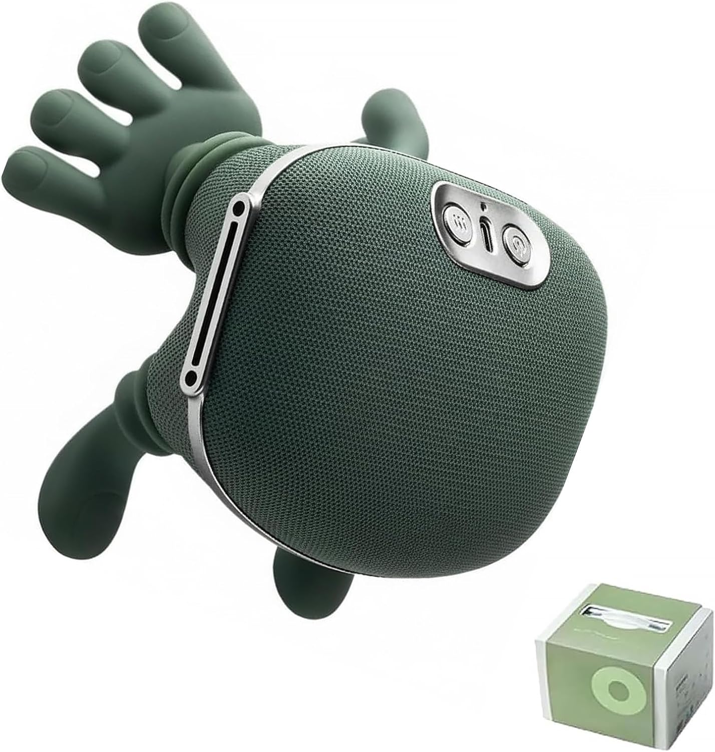 Bionic Heated Massager, Portable Shiatsu Neck and Back Massager, Electric Deep Tissue 4D Kneading Massage, Simulated Human Hand Design for Pain Relief and Muscle Relax