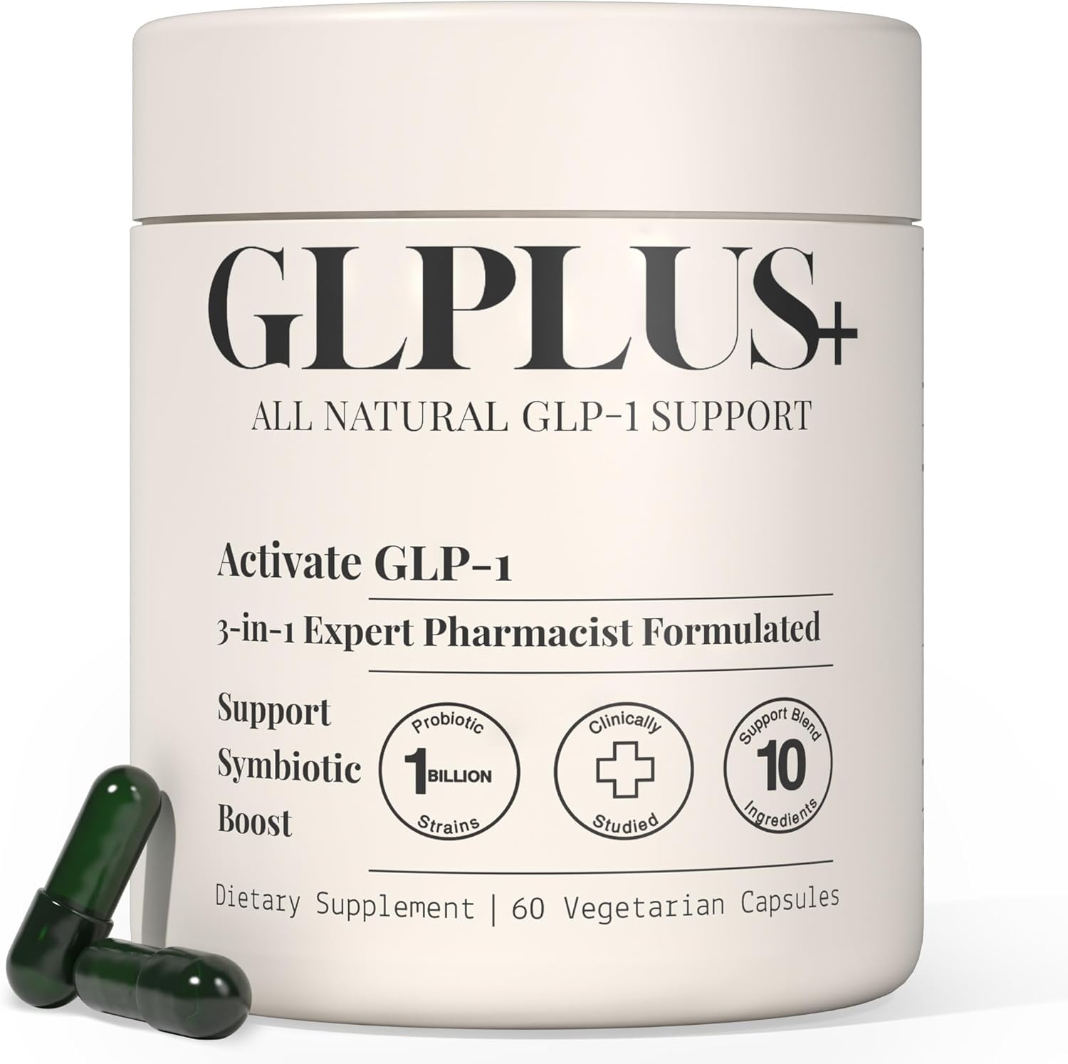 GLP-1 Supplement for Women and Men | Hunger & Metabolism Support – Expert Formulated to Support GLP1 | Probiotic and Prebiotic (60 Capsules)