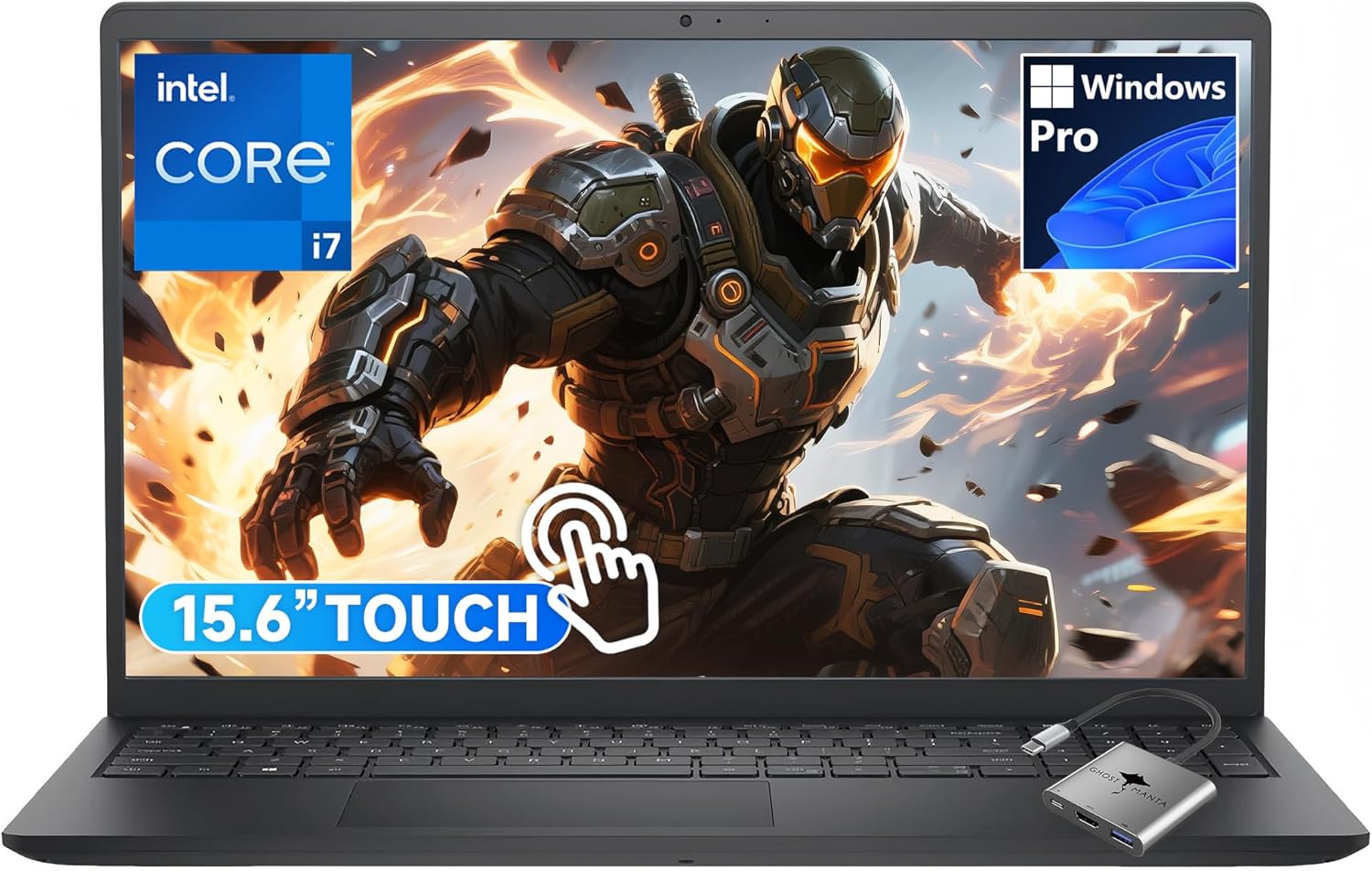 Dell 15.6″ FHD Touchscreen Laptop for Business Gaming, 10 Cores Intel Core i7-1355U(Up to 5GHz, Beat AMD Ryzen AI 5 340), 64GB RAM 2TB SSD, WiFi6 Win 11 Pro w/GM Accessorry