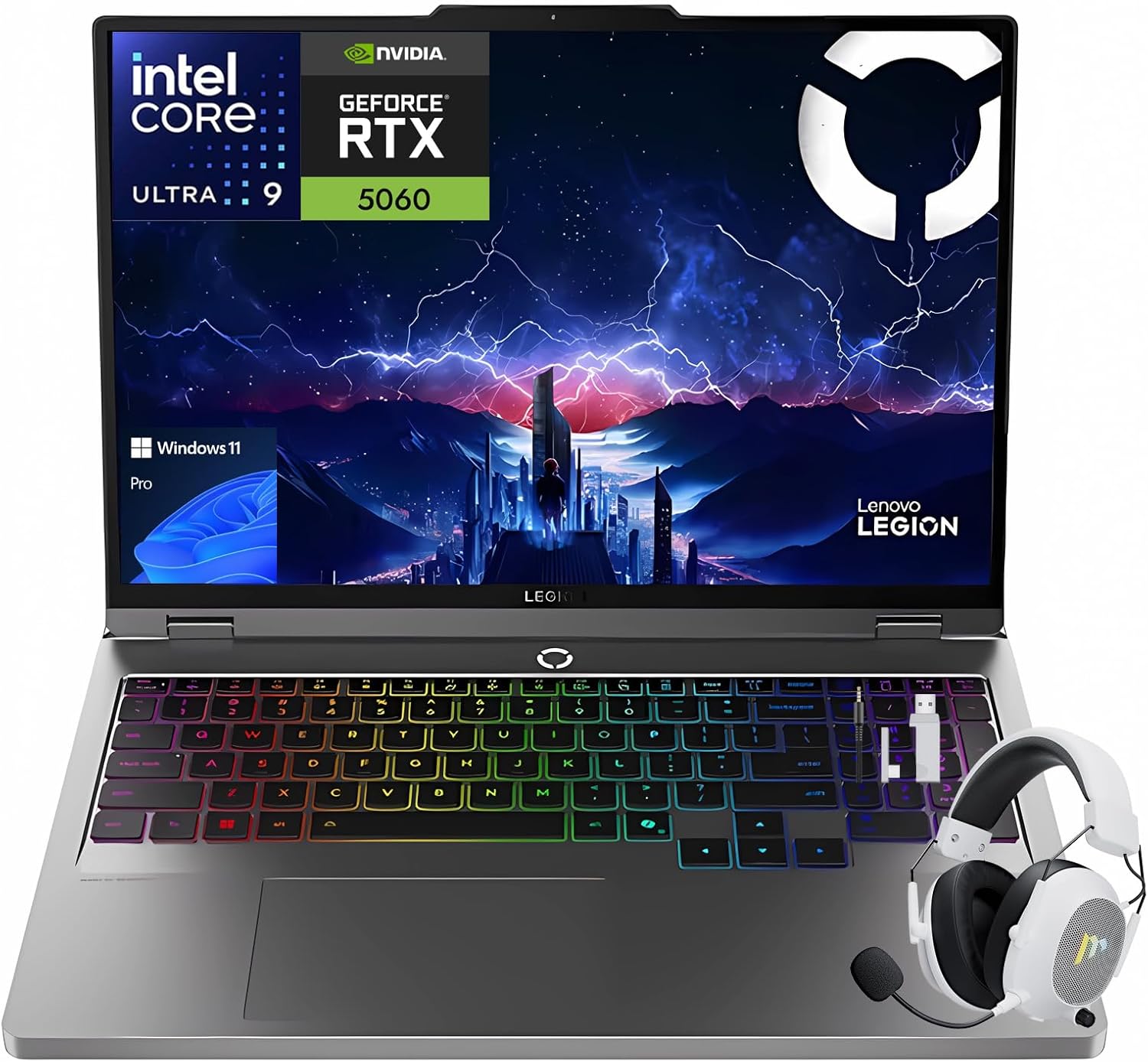 Lenovo Legion 5i 16″ Gaming Laptop, WQXGA 240Hz Display, Intel Core Ultra 9-275HX, NVIDIA GeForce RTX 5060, 32GB DDR5 RAM, 1TB SSD, Wi-Fi 7, Thunderbolt 4, RGB Backlit, Win 11 Pro, w/Mytrix Accessory