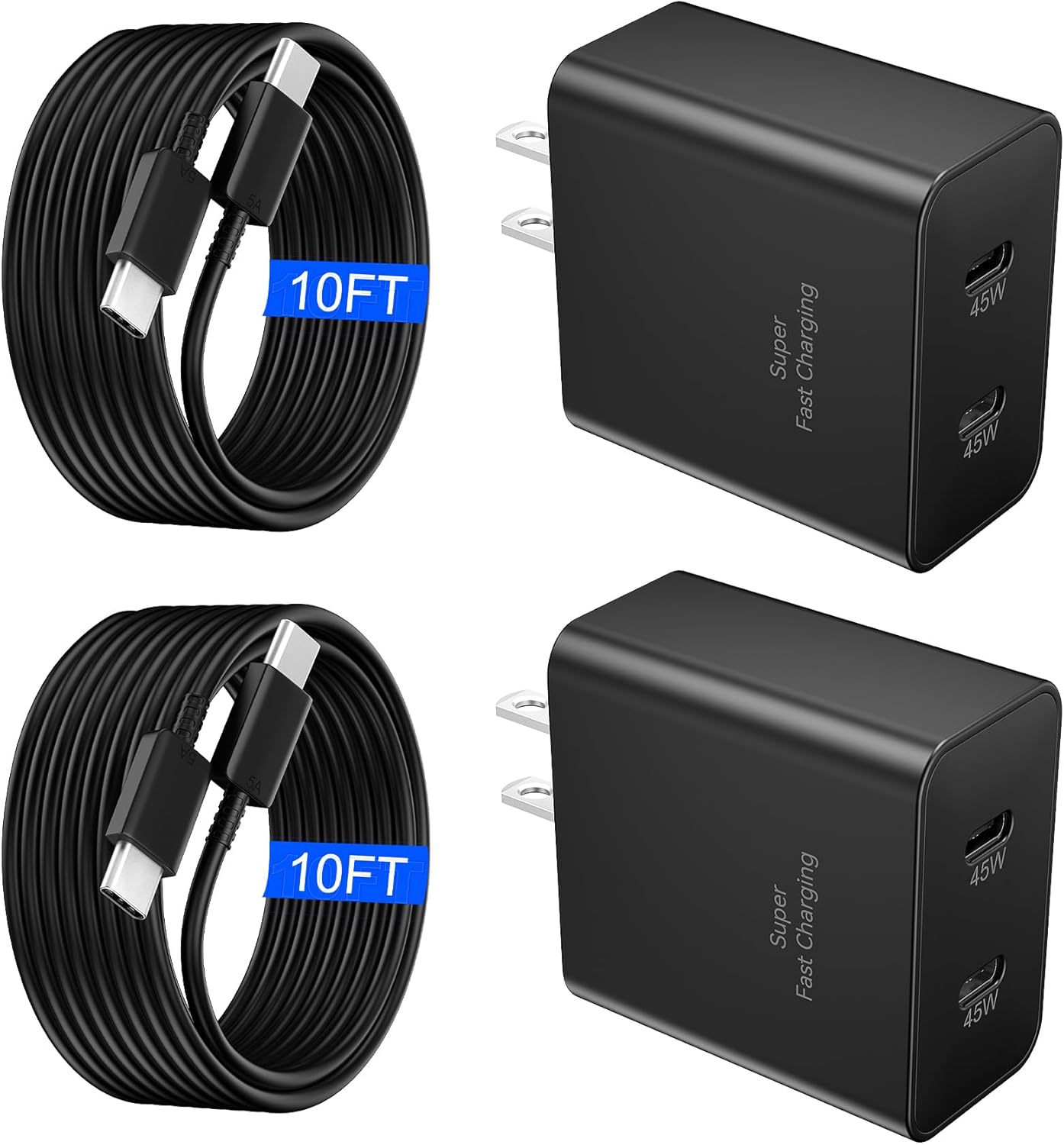 45W Samsung Super Fast Charger USB C, Type C Chargers Fast Charging Android Phone Charger Samsung Galaxy S25 Ultra Chargers 10FT Fast Charging Cord for Samsung Galaxy S25 Ultra/S25/S24/S23/S22, 2Port
