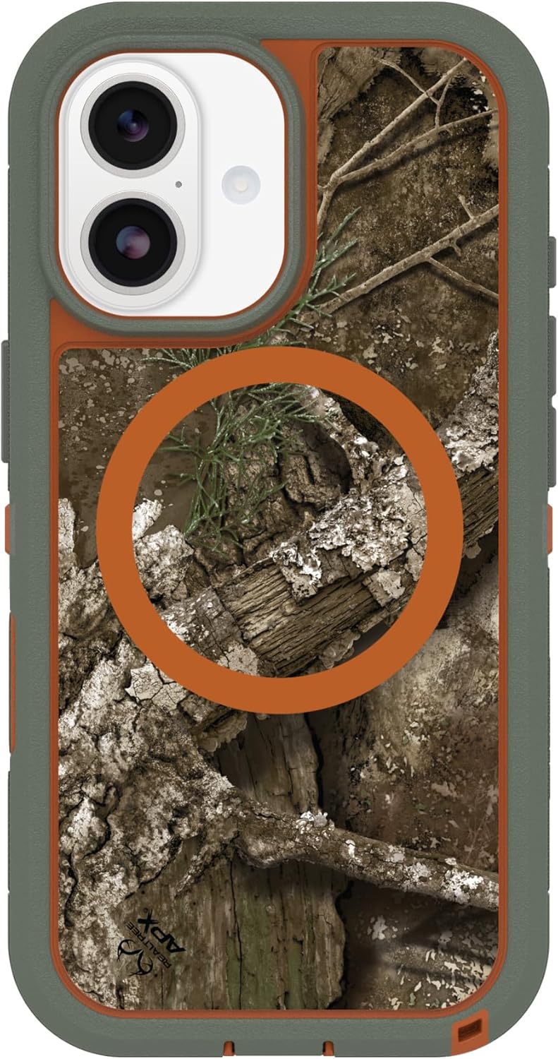 OtterBox iPhone 17 Defender Series Pro XT Clear Case – Realtree – Green Camo – Tough, Rugged & Durable iPhone Case, Snaps on MagSafe