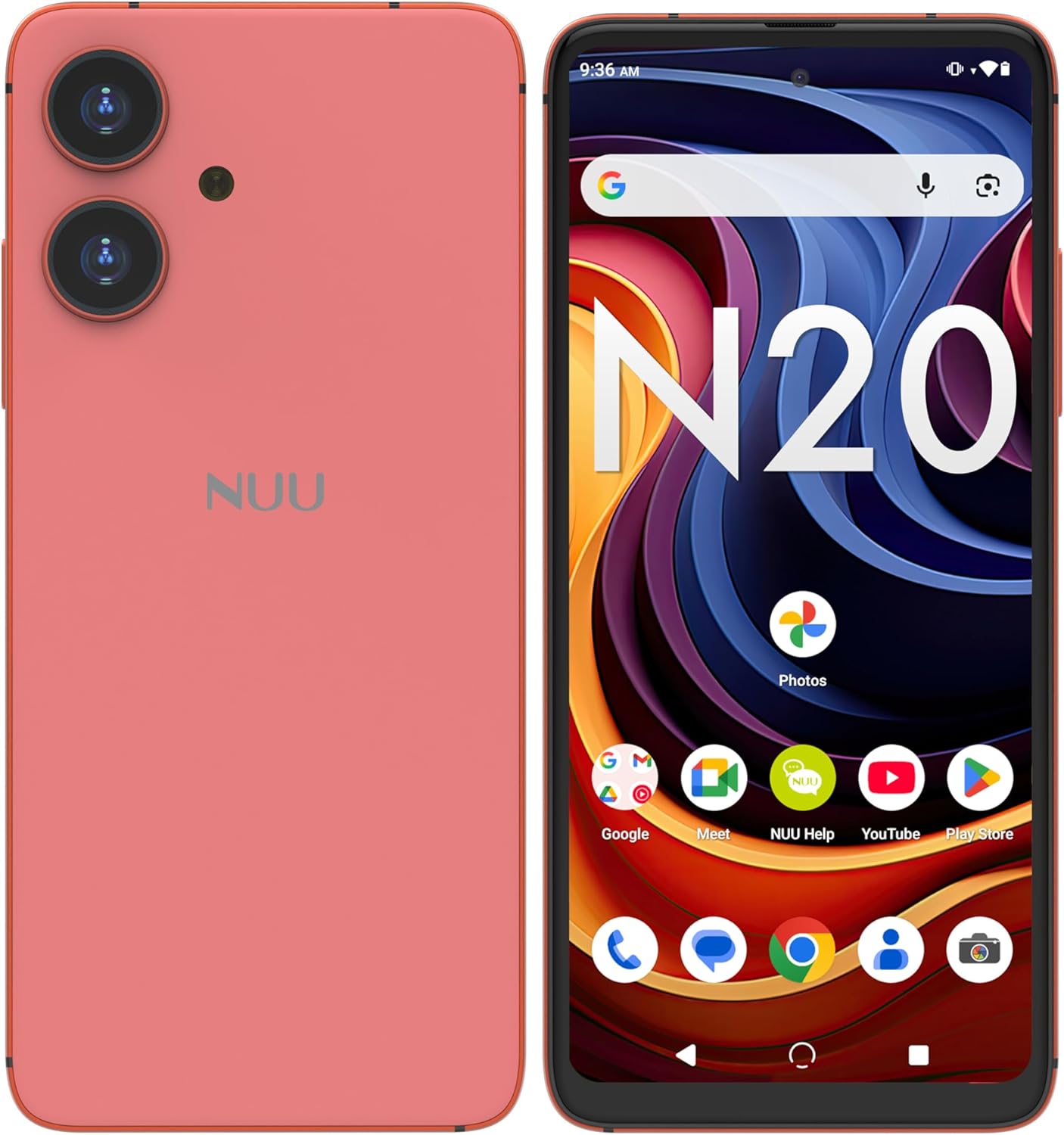 N20 Basic Cell Phone, Wide-Angle Camera,12GB RAM+128GB Storage, 6.6″ 90Hz HD+ Display, Dual SIM 4G, Octa-Core, Android 14, Unlocked,1 Year US Warranty (Pink)