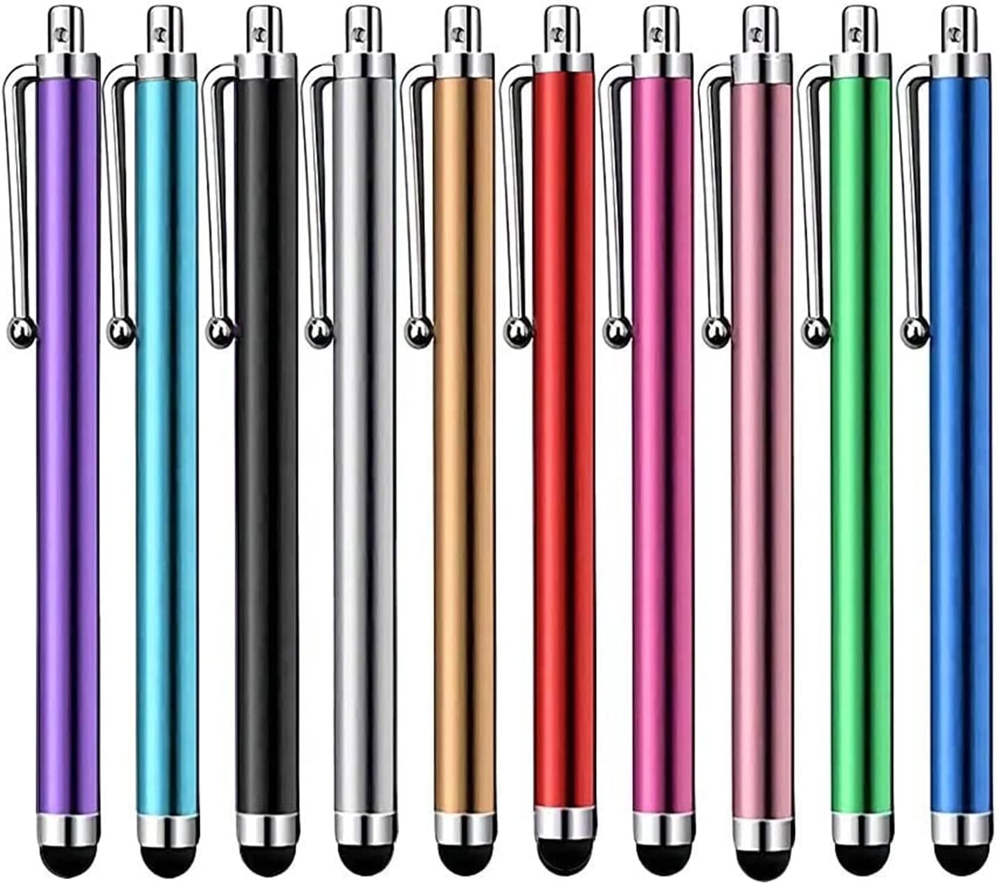 Stylus Pen [10 Pack] Universal Capacitive Touch Screen Pens for Tablets, iPad mini, iPad Pro, iPad Air, Smartphones, Samsung Galaxy – Multiple Colors