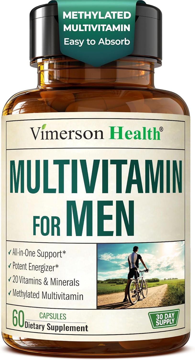 Multivitamin for Men – Methylated Mens Multivitamins & Multiminerals Capsules with Vitamin B12, A, D, C, Zinc, Magnesium & More for Complete Daily Support – High Potency Bioavailable Vitamins for Men