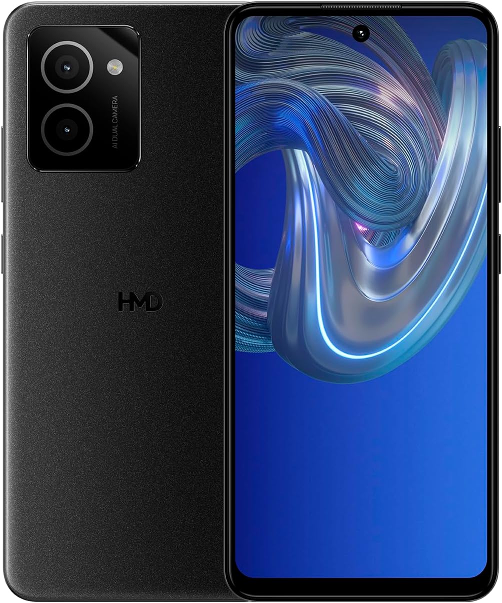 HMD Vibe | Verizon, T-Mobile, AT&T | Unlocked Smartphone | Android 14 | 2 Day Battery | 6.56″ 90Hz HD+ Display | 6GB/128GB | 13MP Dual Camera | US Version | Charcoal