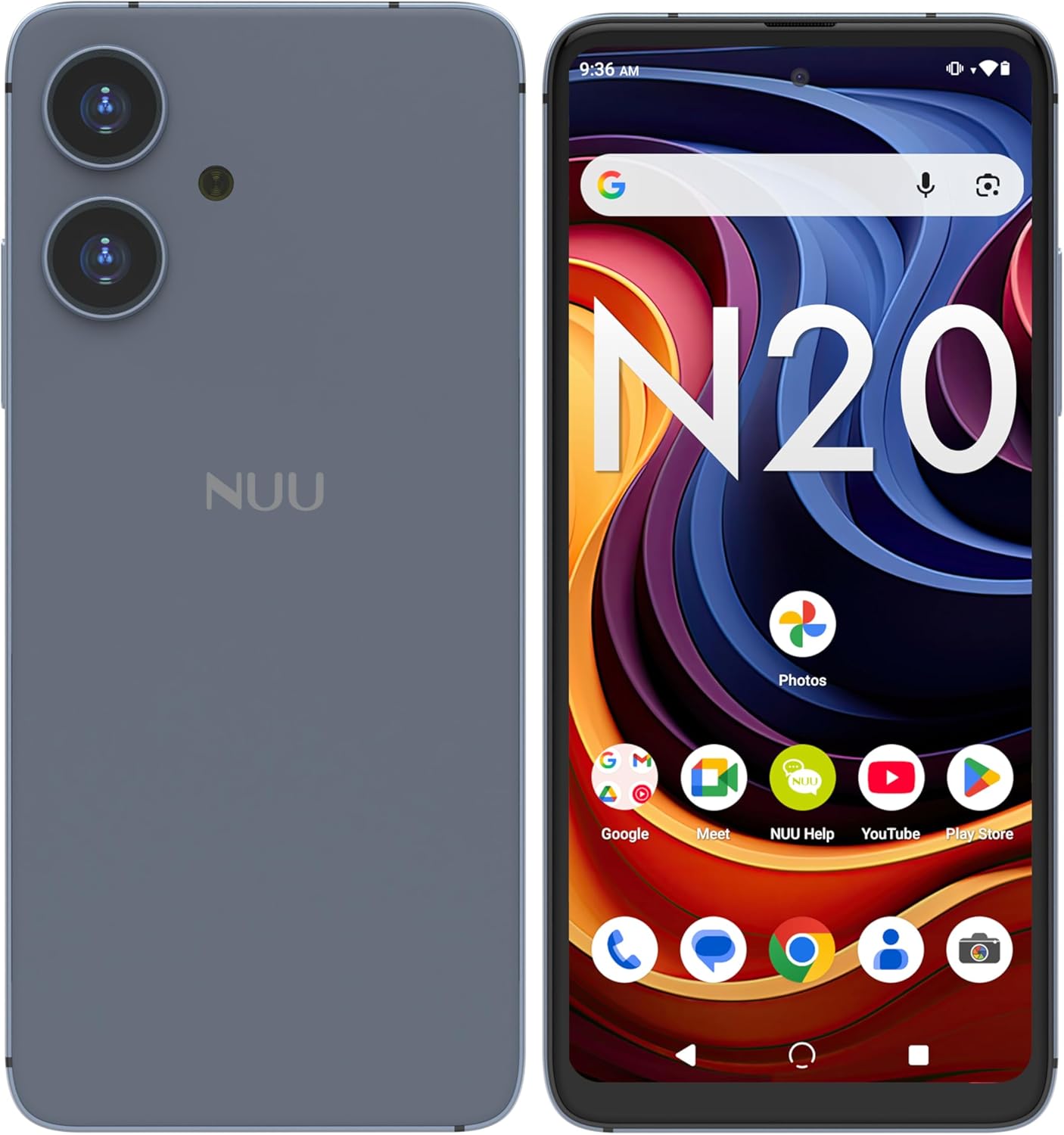 N20 Basic Cell Phone, Wide-Angle Camera,12GB RAM+128GB Storage, 6.6″ 90Hz HD+ Display, Dual SIM 4G, Octa-Core, Android 14, Unlocked,1 Year US Warranty (Blue)