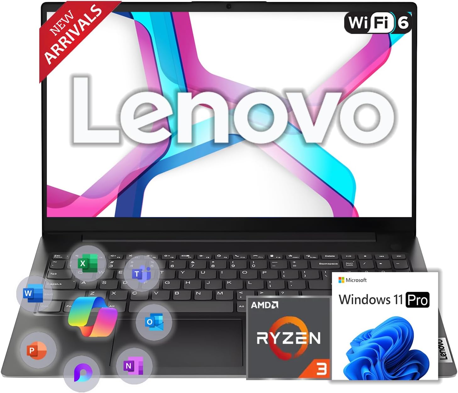 Lenovo 2026 New Released Business and Student Laptop, Ryzen 3 7000-Series(Outperforms Intel i5-1235U), 16GB RAM, 512GB SSD, 15.6″ FHD Display, Ultra Quiet Design, Long Battery Life, Windows 11 Pro