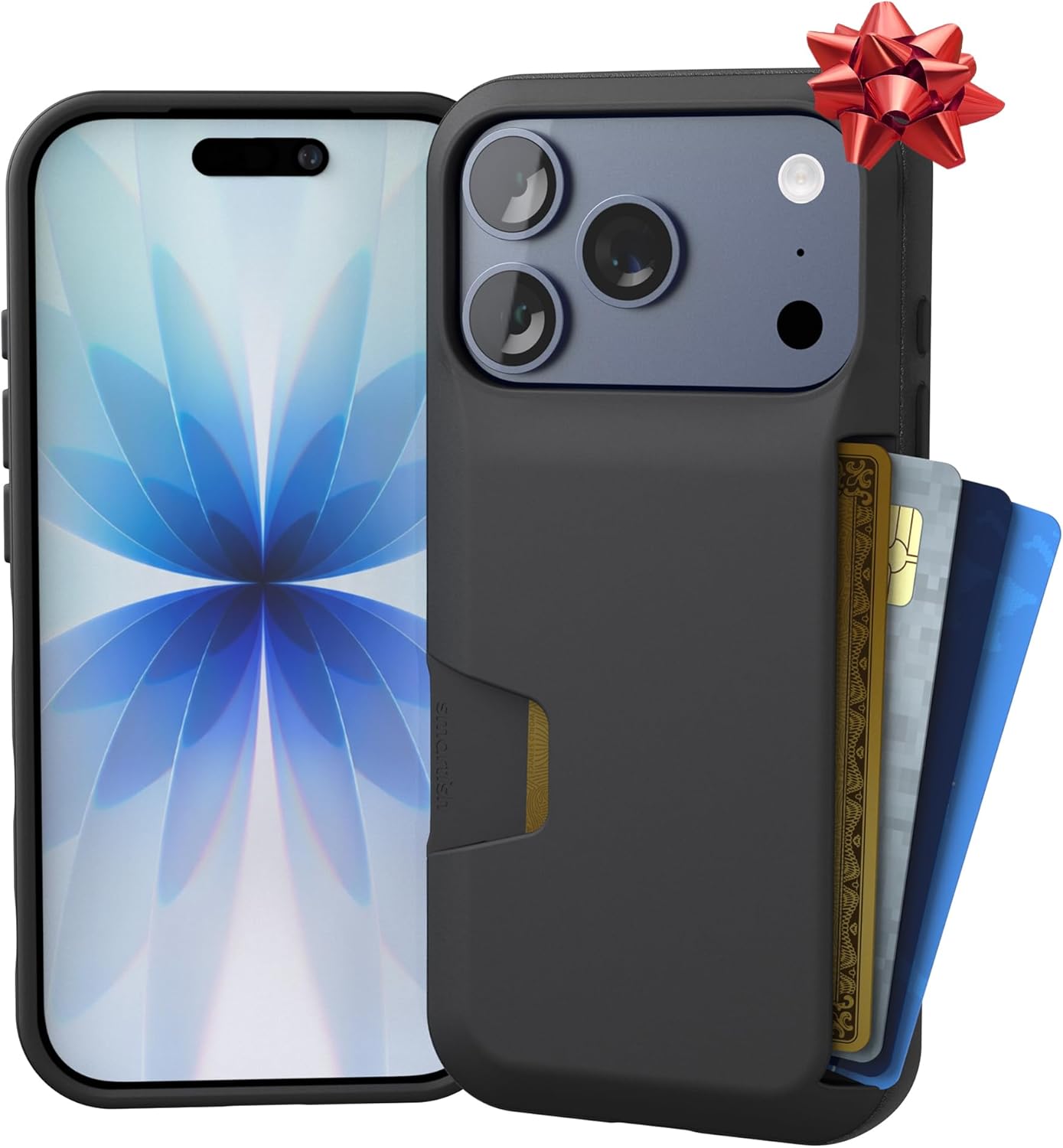 Smartish® iPhone 17 Pro Wallet Case – Wallet Slayer Vol. 1 [Slim + Protective] Credit Card Holder – Drop Tested Flip Hidden Card Slot Cover for Apple iPhone 17 Pro – Black Tie Affair