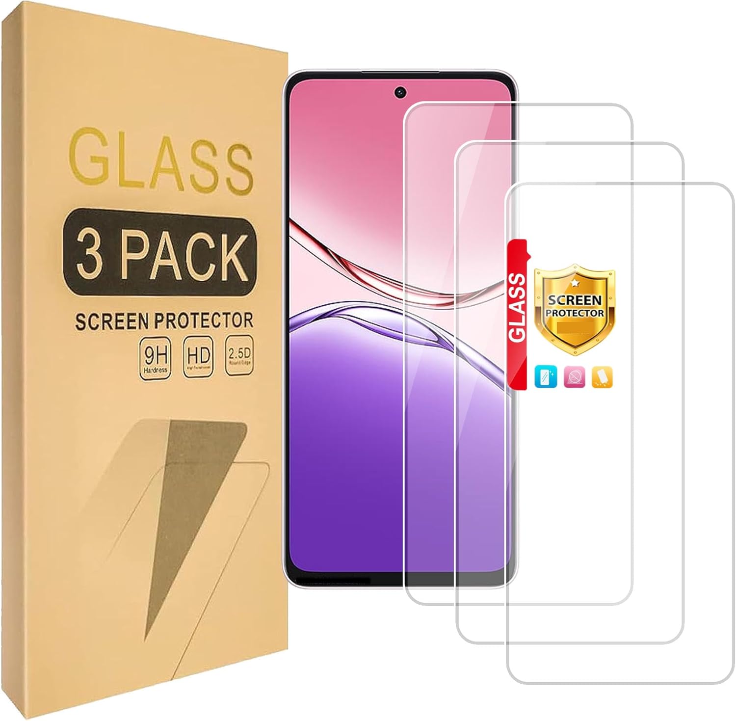 (3 Pack) Compatible with Vivo IQOO3 Screen Protector Tempered Glass，Case Friendly [Hardness 9H ][High definition] [Anti Scratch]