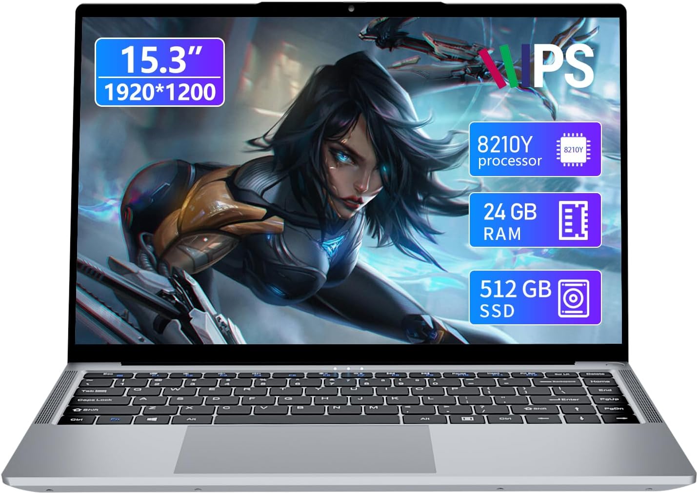 2025 Gaming Laptop,15.3 Inch Laptop,FHD IPS 1200p Screen,Gaming Laptop i5-8210Y(Up to 3.6GHz) for 24GB RAM 512GB SSD,Win 11 Pro Notebook Computer with BT5.0 Wi-Fi5,Notebook for Business Student