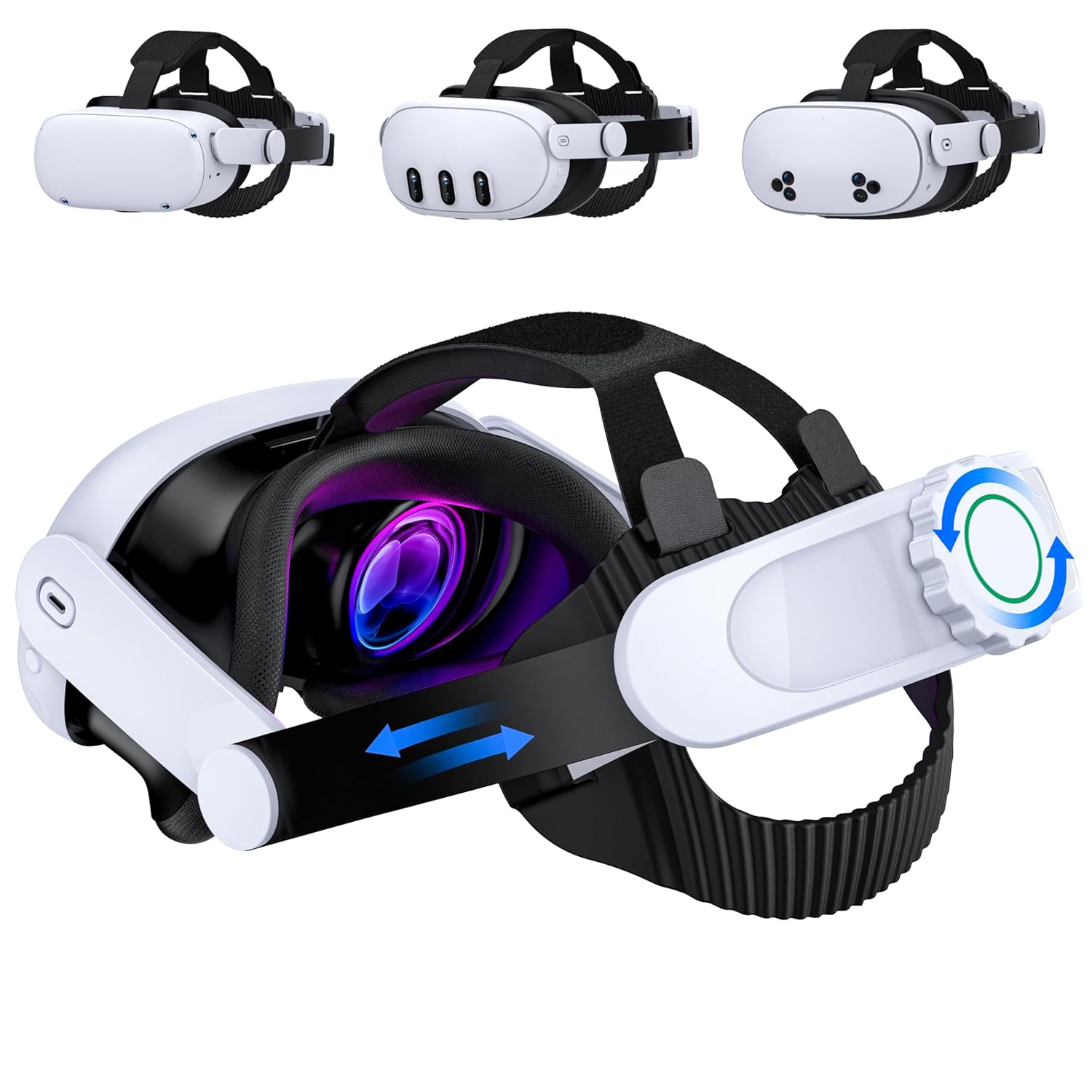 Head Strap for Quest 3S/Quest 3/Quest 2,Quest 3 Elite Strap Replacement Enhanced Support Comfort,VR Accessories Compatible with Oculus Quest 3 Headstrap Reduce Facial Stress Sega Saturn Accessories