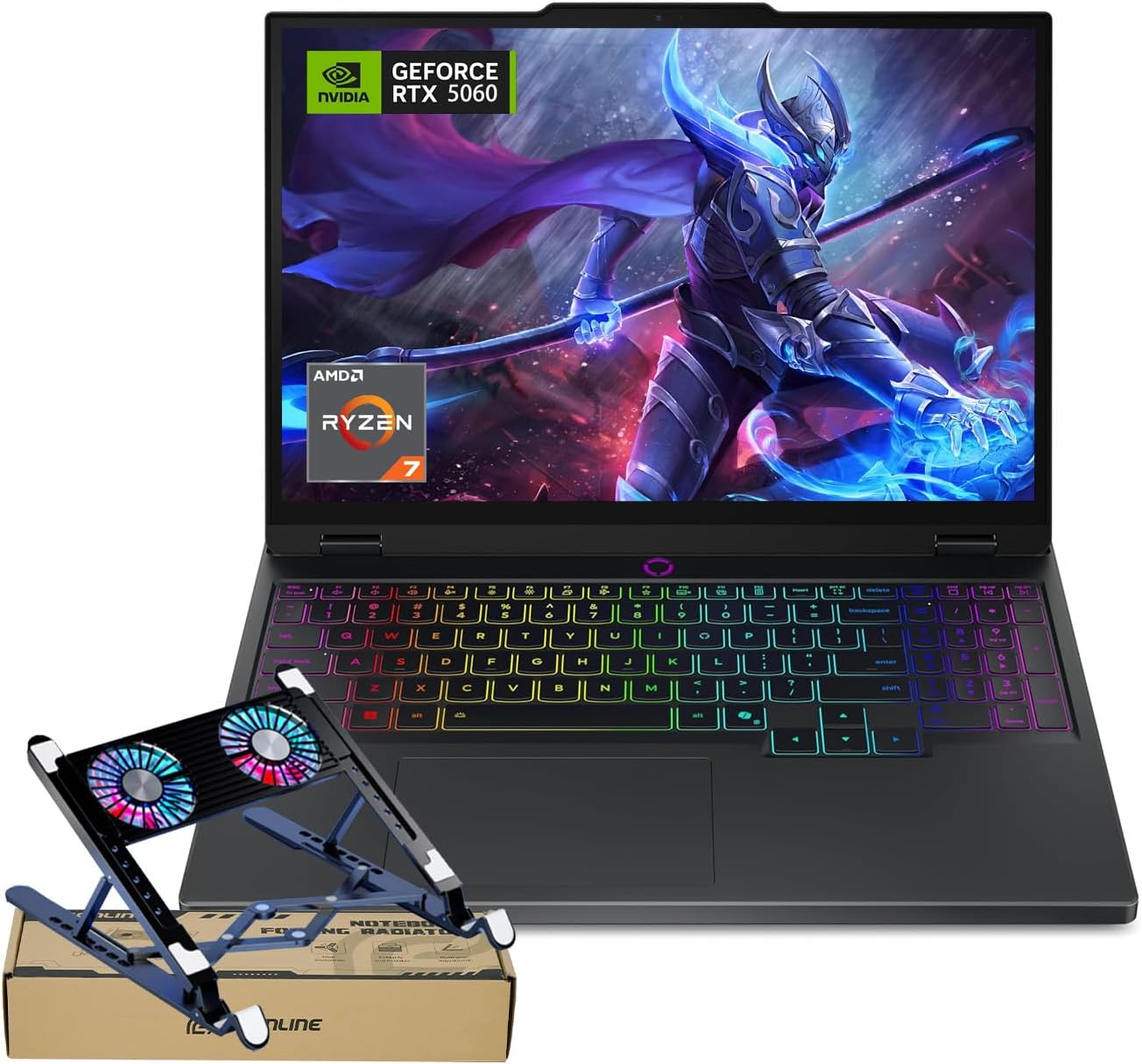 Lenovo Legion 5 15AHP10 RTX 5060 Pro Gaming Laptop,15.1 OLED WQXGA(2560 x 1600) 165Hz, AMD Ryzen 7 260(Beats Intel i7-14700), NVIDIA RTX 5060, 32GB DDR5 RAM,1TB SSD, Wi-Fi 7, Bundle PCO Laptop Cooler