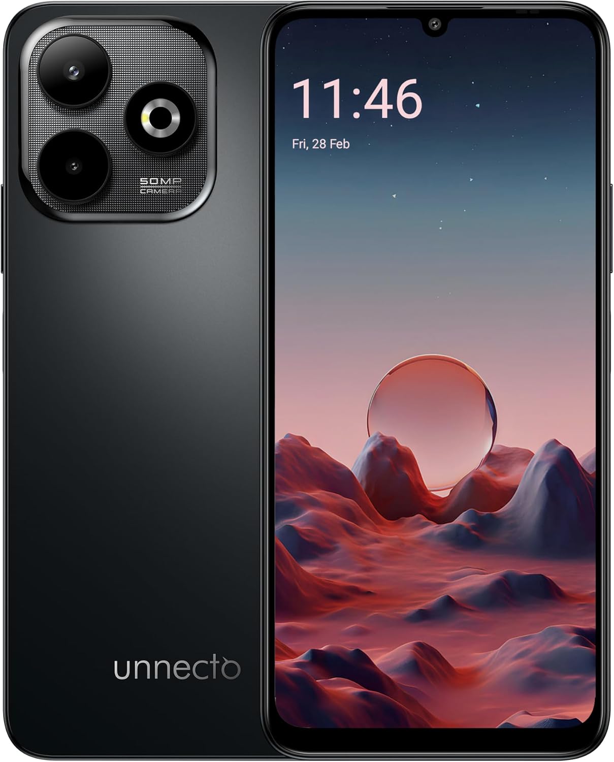 Bolt 5G | Dual SIM | Unlocked Smartphone | IP64 | Android 15 | NFC | 2 Day Battery | 6.75” HD+ 120Hz Display | 4GB+8GB VRAM | 128GB Storage | 50MP Dual Camera | Fingerprint | Black