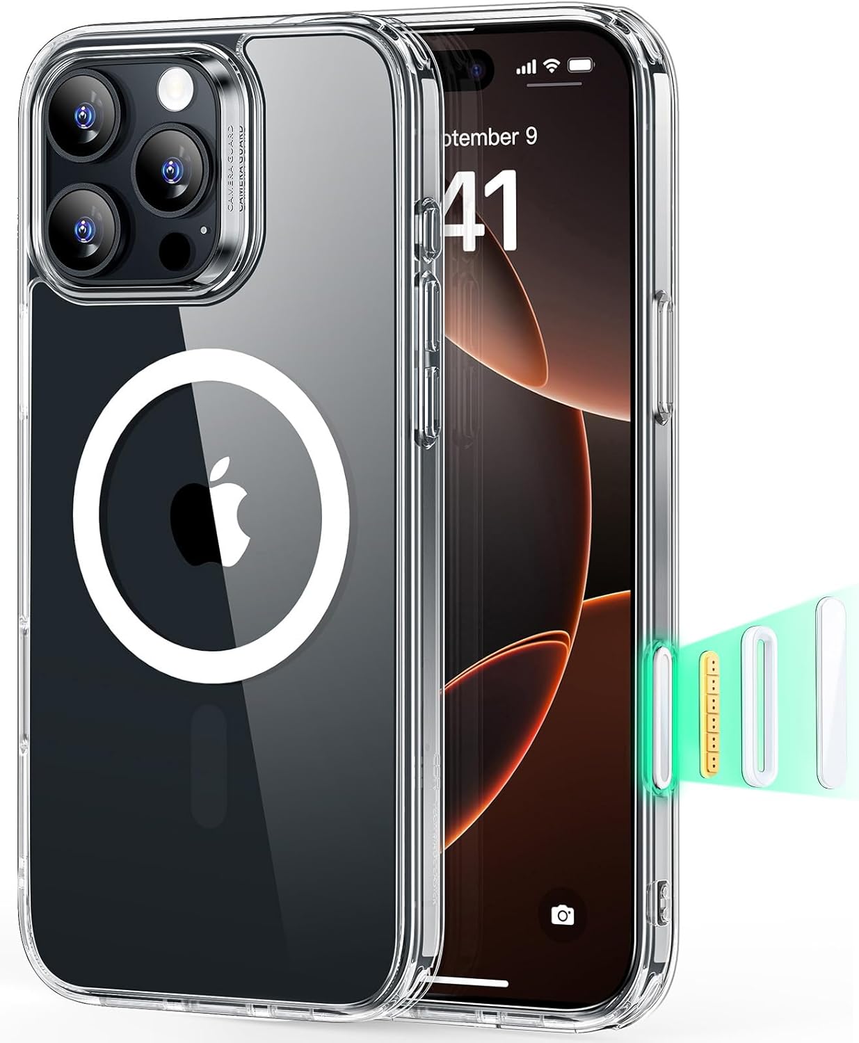 ESR for iPhone 16 Pro Case, Camera Control, Compatible with MagSafe, Shockproof Military-Grade Protection, Magnetic Phone Case for iPhone 16 Pro, Classic Hybrid Case (HaloLock), Clear