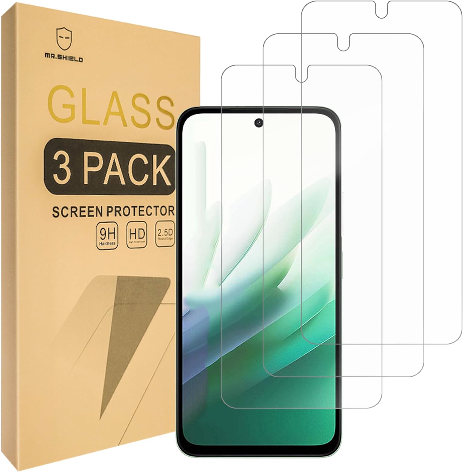 Mr.Shield Screen Protector compatible with Xiaomi (Redmi 15) [4G/5G] [Tempered Glass] [3-PACK] [Japan Glass with 9H Hardness]