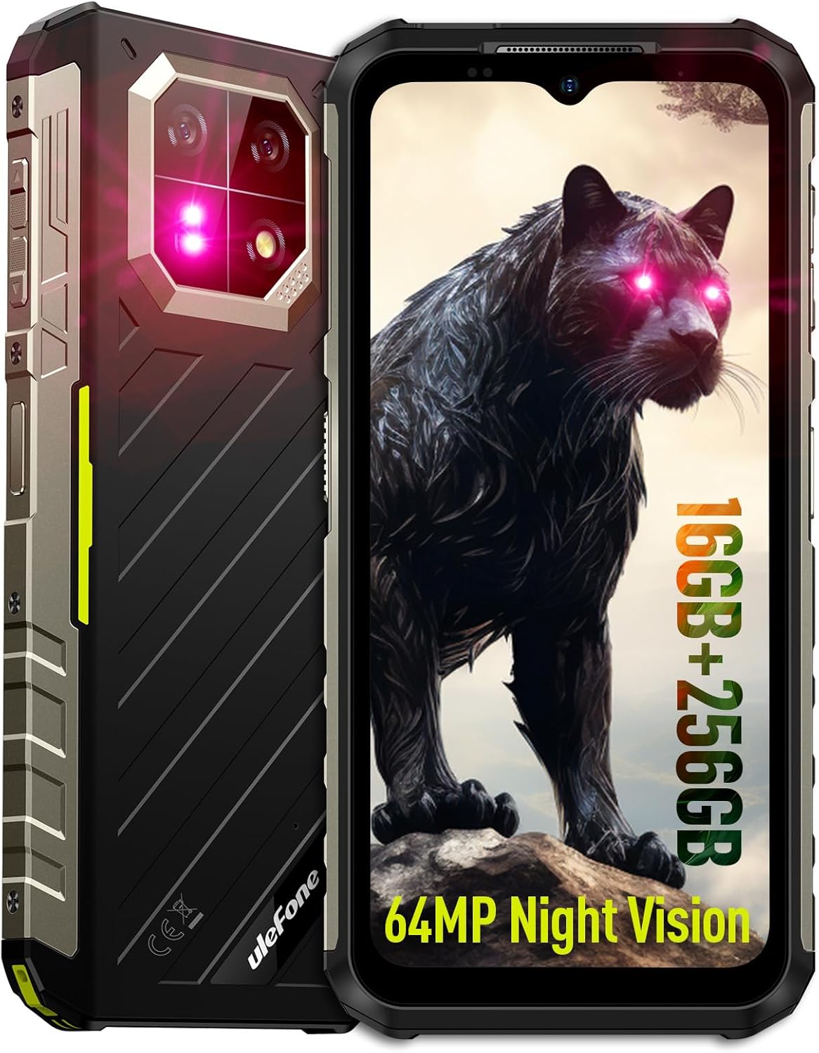 Ulefone Armor 22 Rugged Smartphone Unlocked, 64MP + 64MP, Helio G96 16GB RAM 256GB ROM, 6.58”FHD+ 120Hz Screen, 33W Charging 6600mAh Battery, IP68/IP69K Waterproof Phone, NFC/IR Blaster - Green