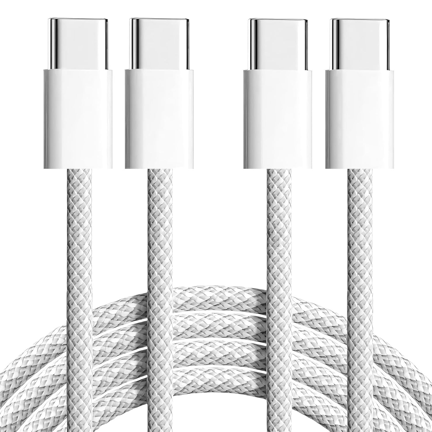 Braided USB C to USB C Cable 3ft – 60W Type C Fast Charger, USBC to USB-C Woven Power Cord for iPhone 17/16/15 Pro Max Plus/MacBook/iPad/AirPods/Samsung Galaxy/Android Devices and More [Pack of 2]