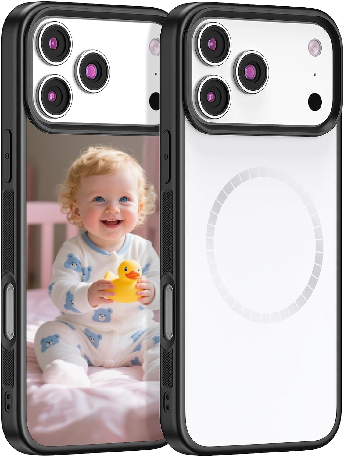 2 Pieces Magnetic Compatible for iPhone 17 Pro Sublimation Blank Case Compatible with MagSafe Printable DIY Phone Case Anti-Slip Anti-Scratch Shockproof Bumper Cover