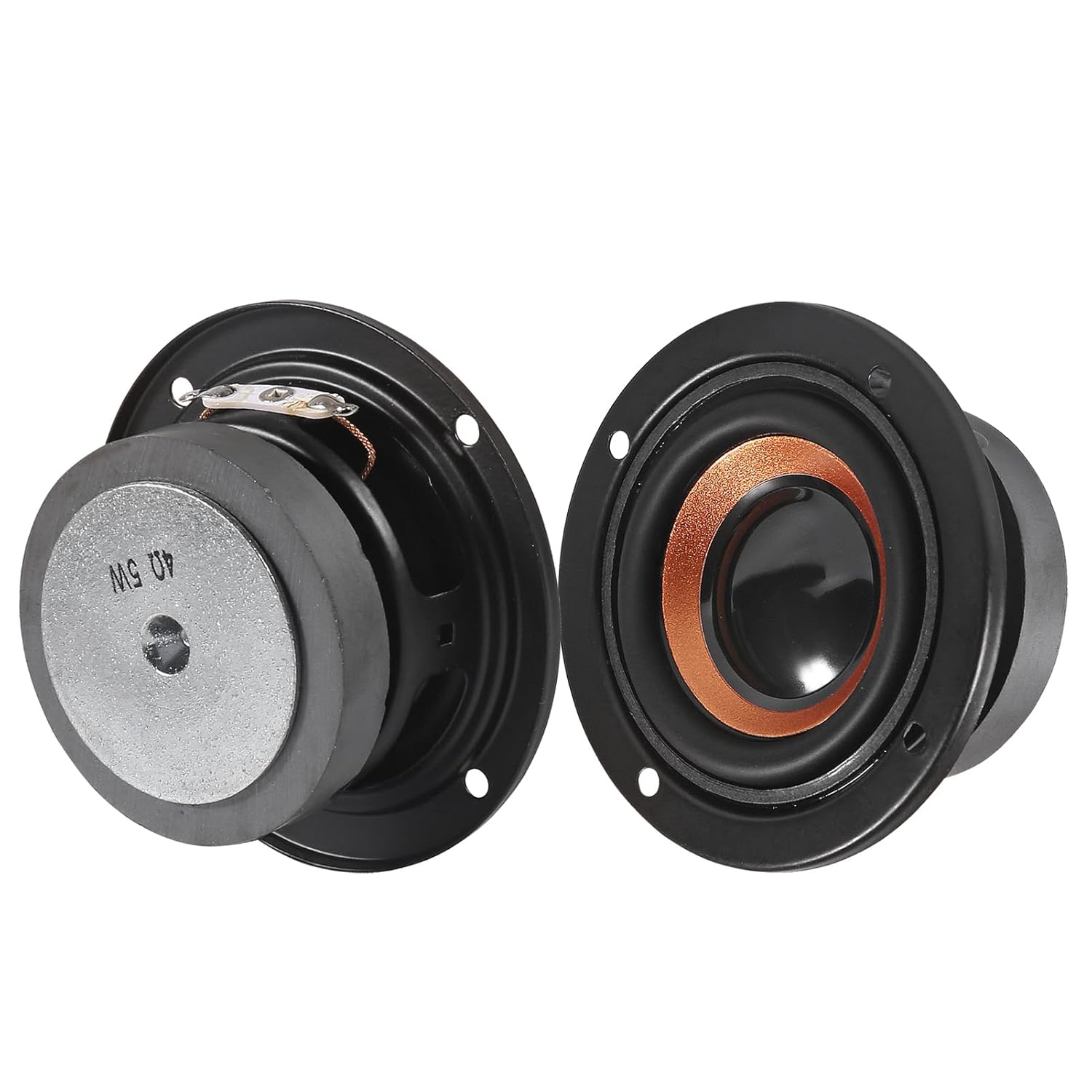 2-Pack 2-Inch 4 Ohm 5W Speakers, 63mm Audio Round Bass Speakers, DIY Home Amplifier Subwoofers, Coaxial Connector, No Power, Paper Body, Portable and Audio Interface