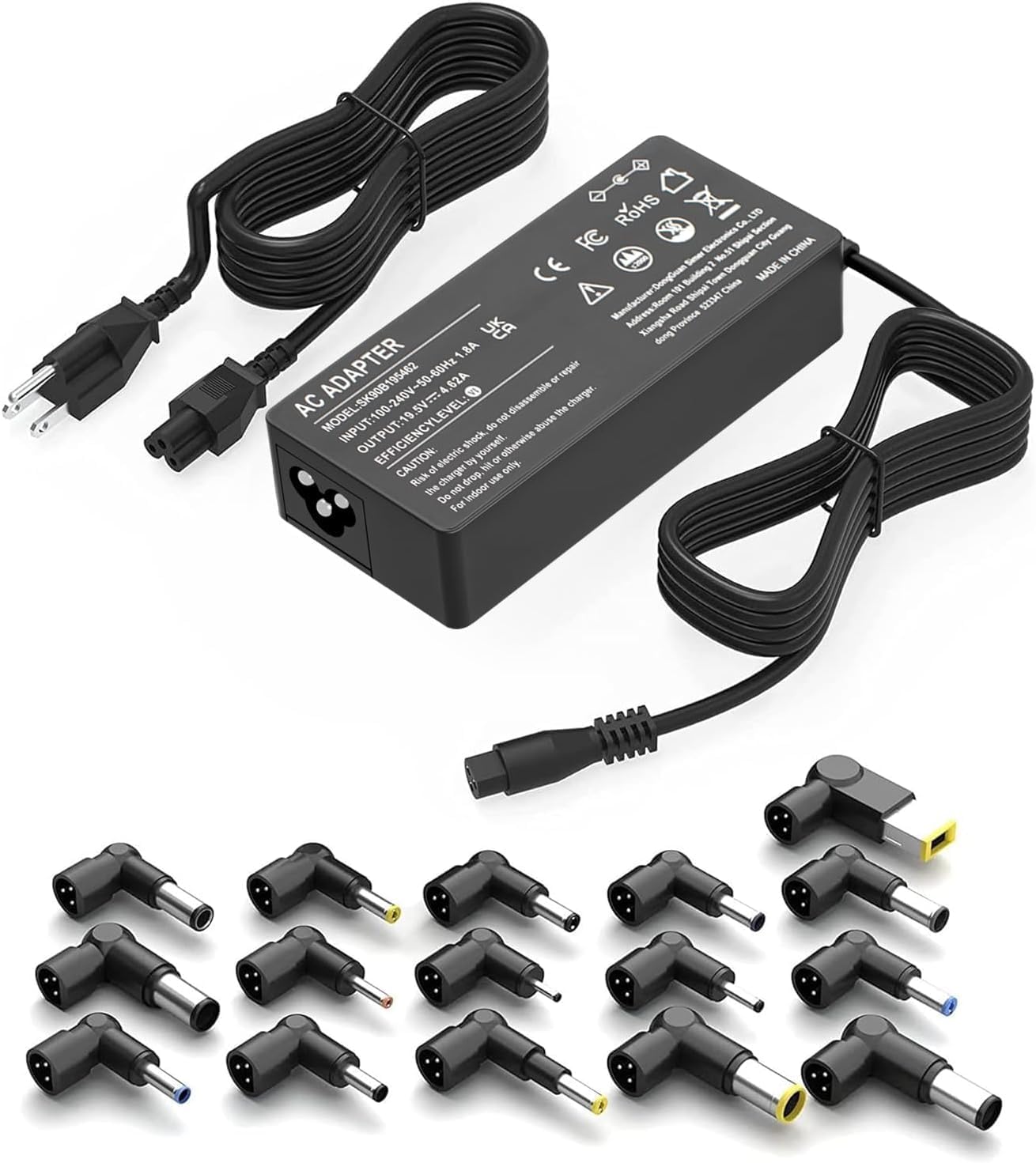 90W Universal AC Adapter Laptop Charger Compatible with Dell HP Acer Asus Lenovo IBM Sony Fujitsu Gateway Notebook Ultrabook Chromebook Power Supply Cord with 16 Tips